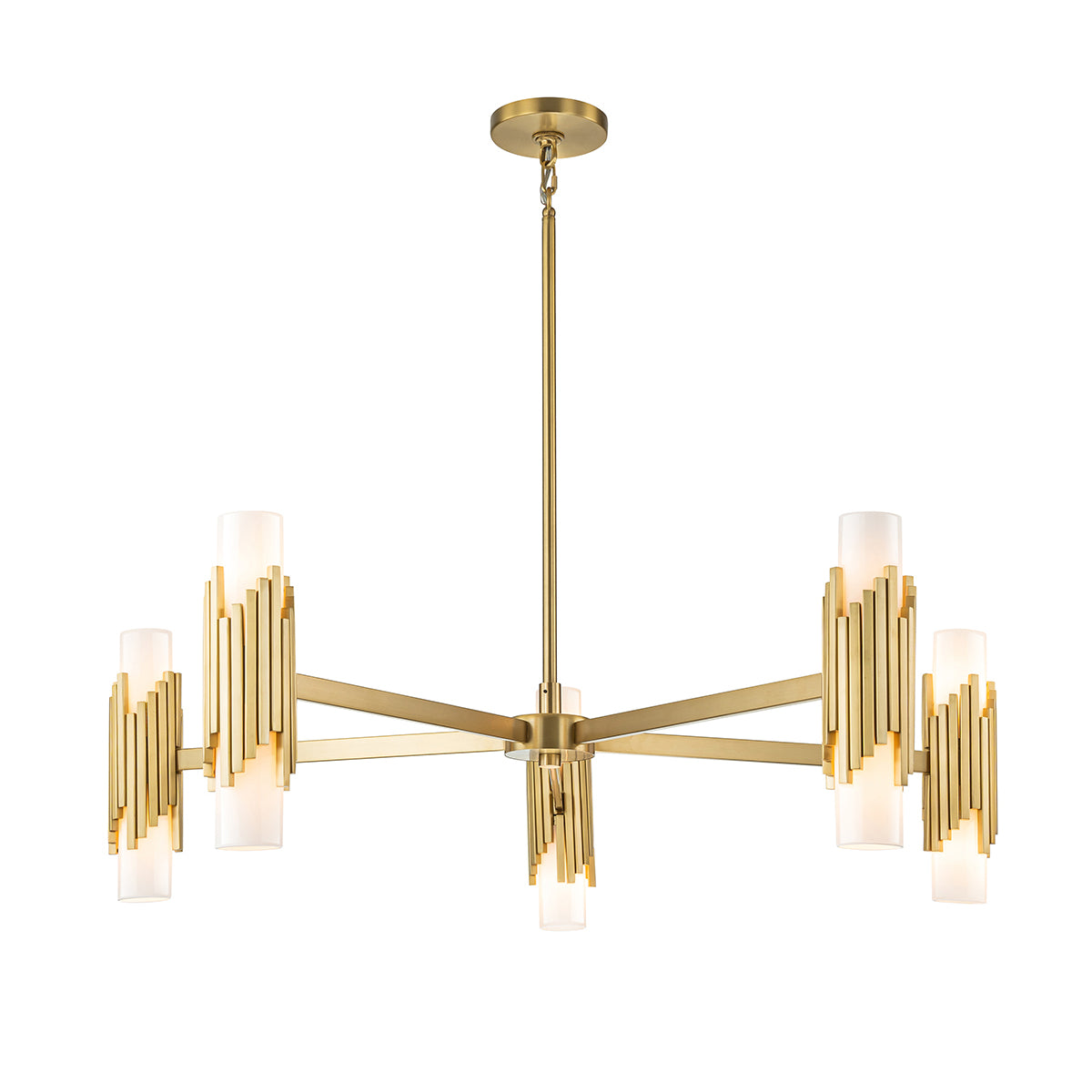Gilded Nola Marvel 10 Light Pendant lustr mosaz 10světlo