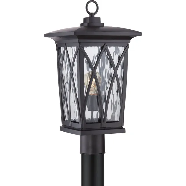 Quoizel Grover sloupkové svítídlo mystic black sklo