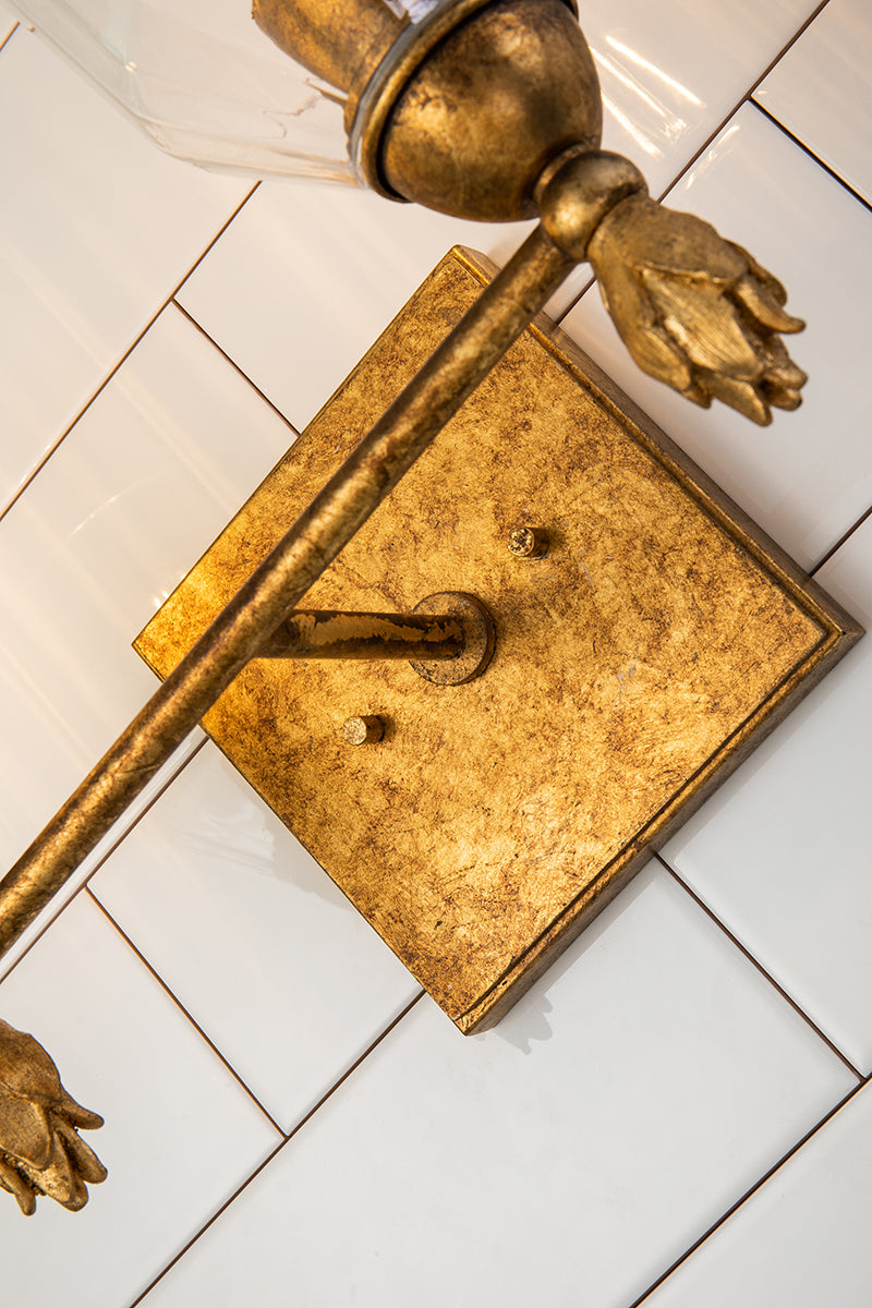 Gilded Nola Felice 2 Light nástěnné svítidlo čiré sklo
