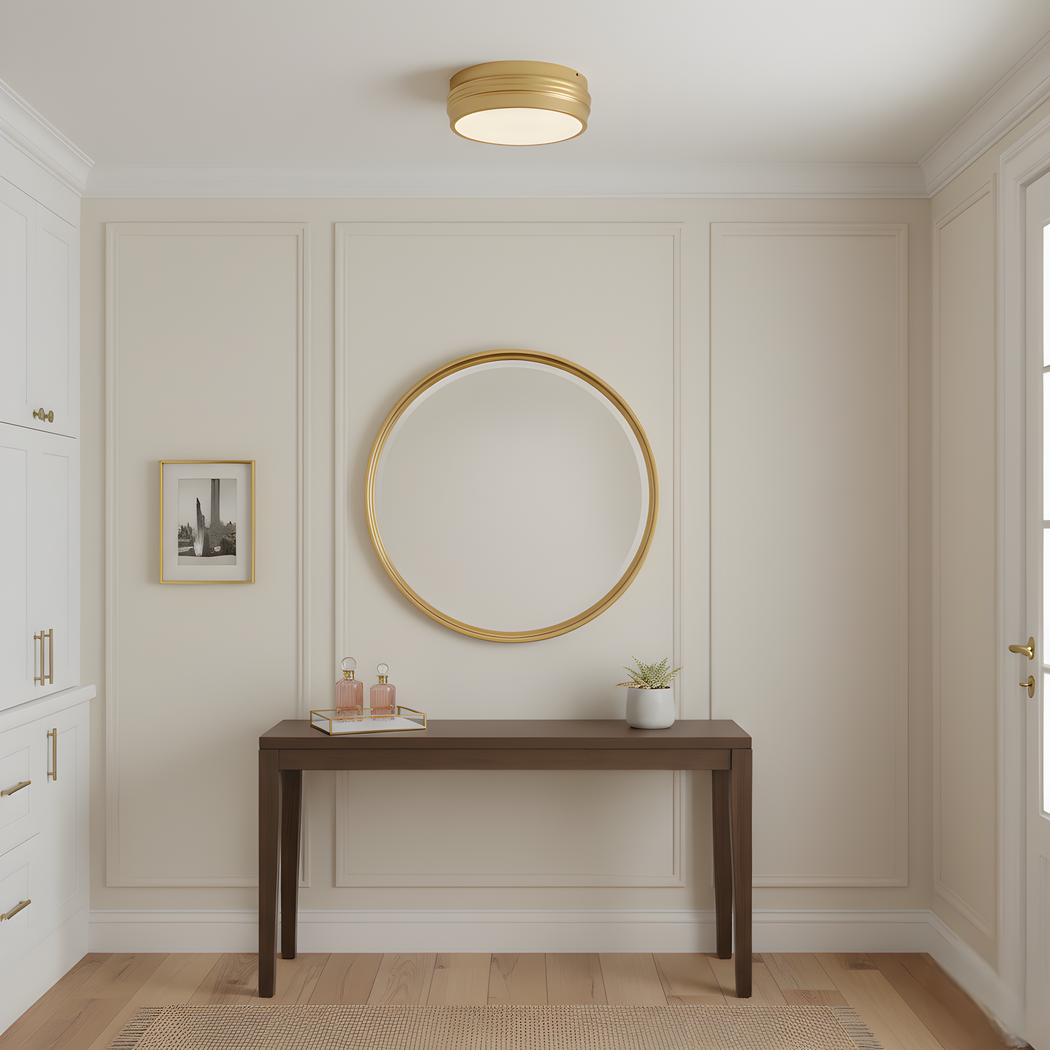 Quoizel Emmett Flush Mount stropní svítidlo broušené zlato