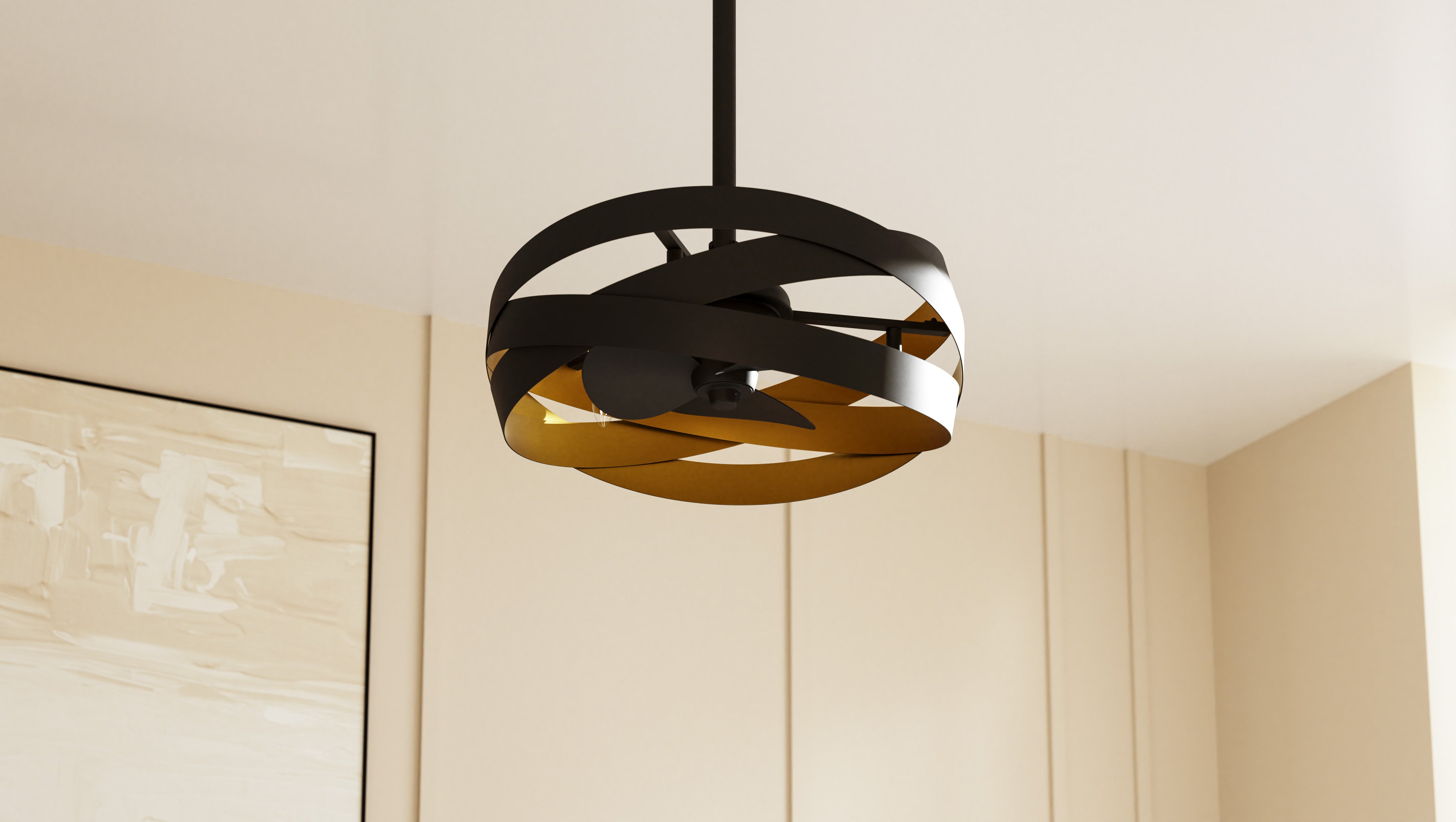 Quoizel Zito ventilátor se světlem Matte Black