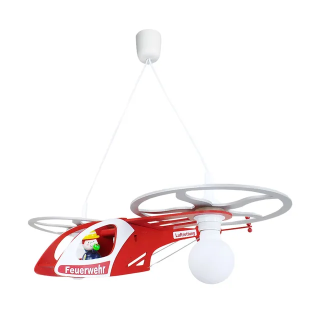 Elobra Feuerwehr Helikopter Fred závěsné svítidlo dřevěné