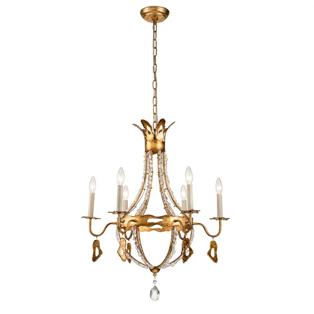 Gilded Nola Monteleone 6 Light lustr 6 světel