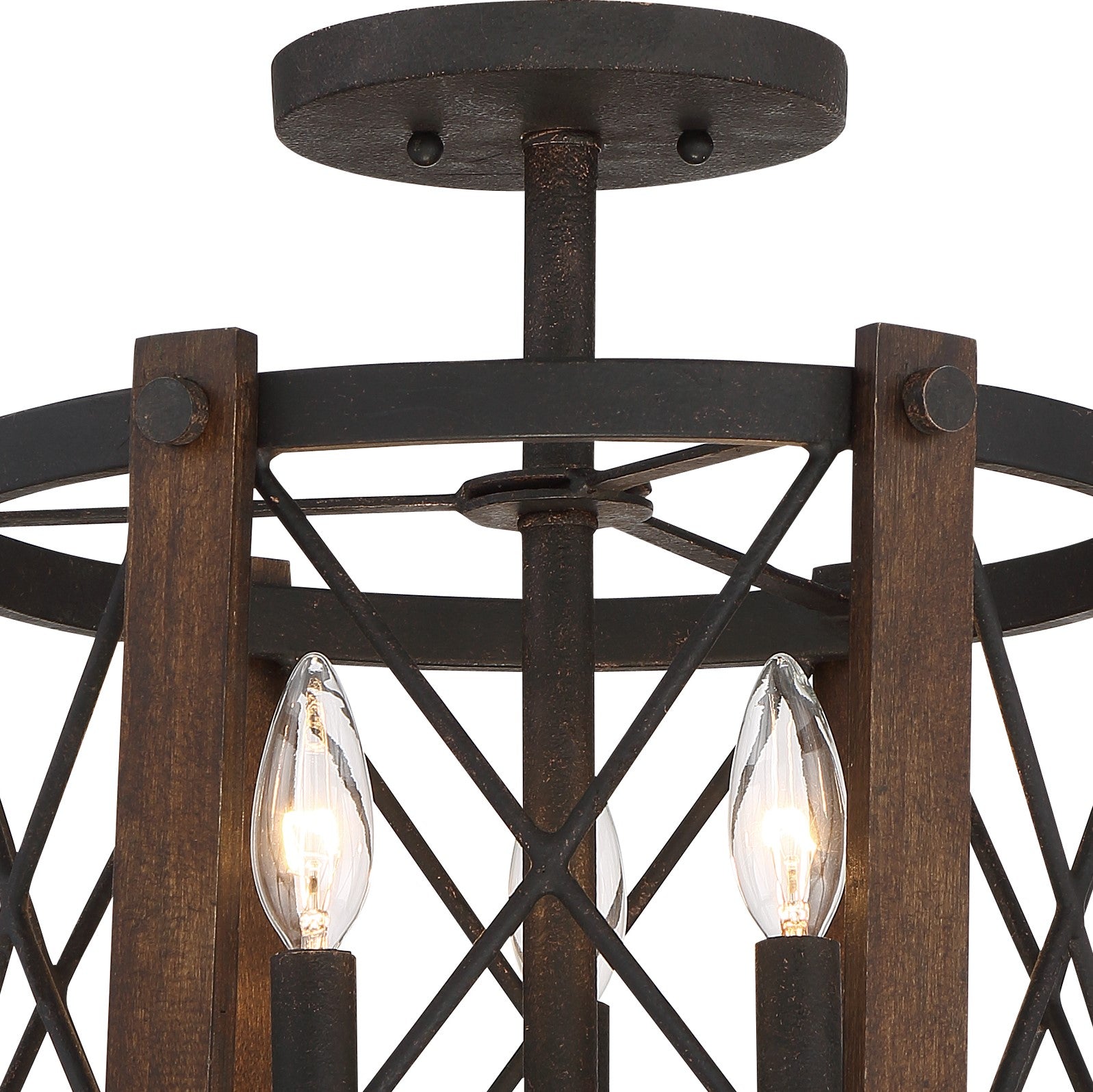 Quoizel Baron Semi-Flush stropnice marcado black ocel