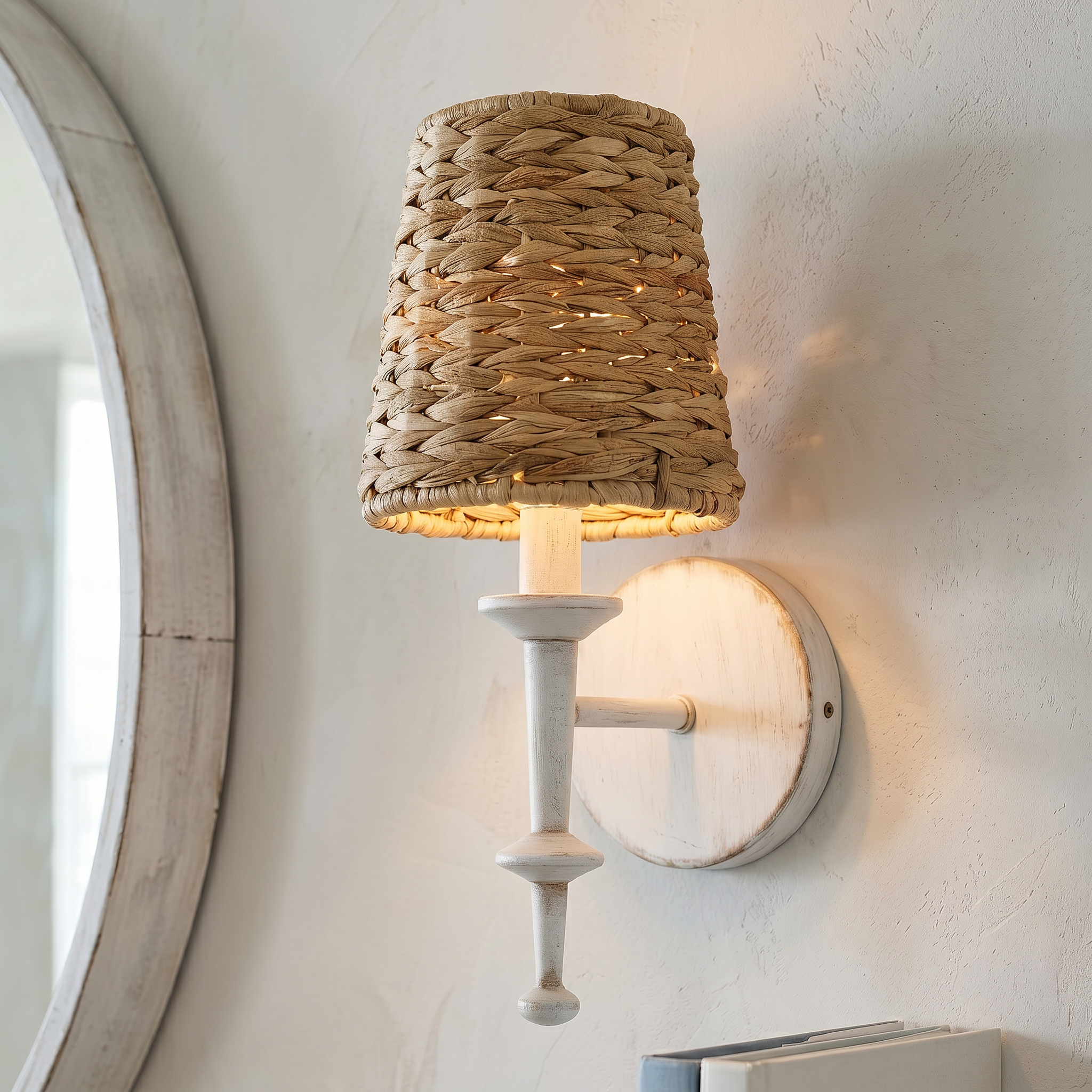Quoizel Flannery nástěnné svítidlo antique white mořská tráva