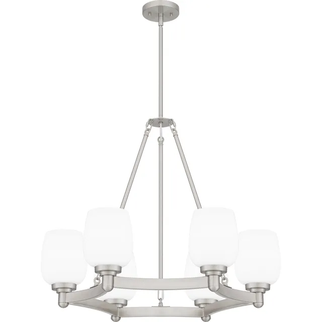 Quoizel Penning Chandelier lustr Matte Black opálové sklo
