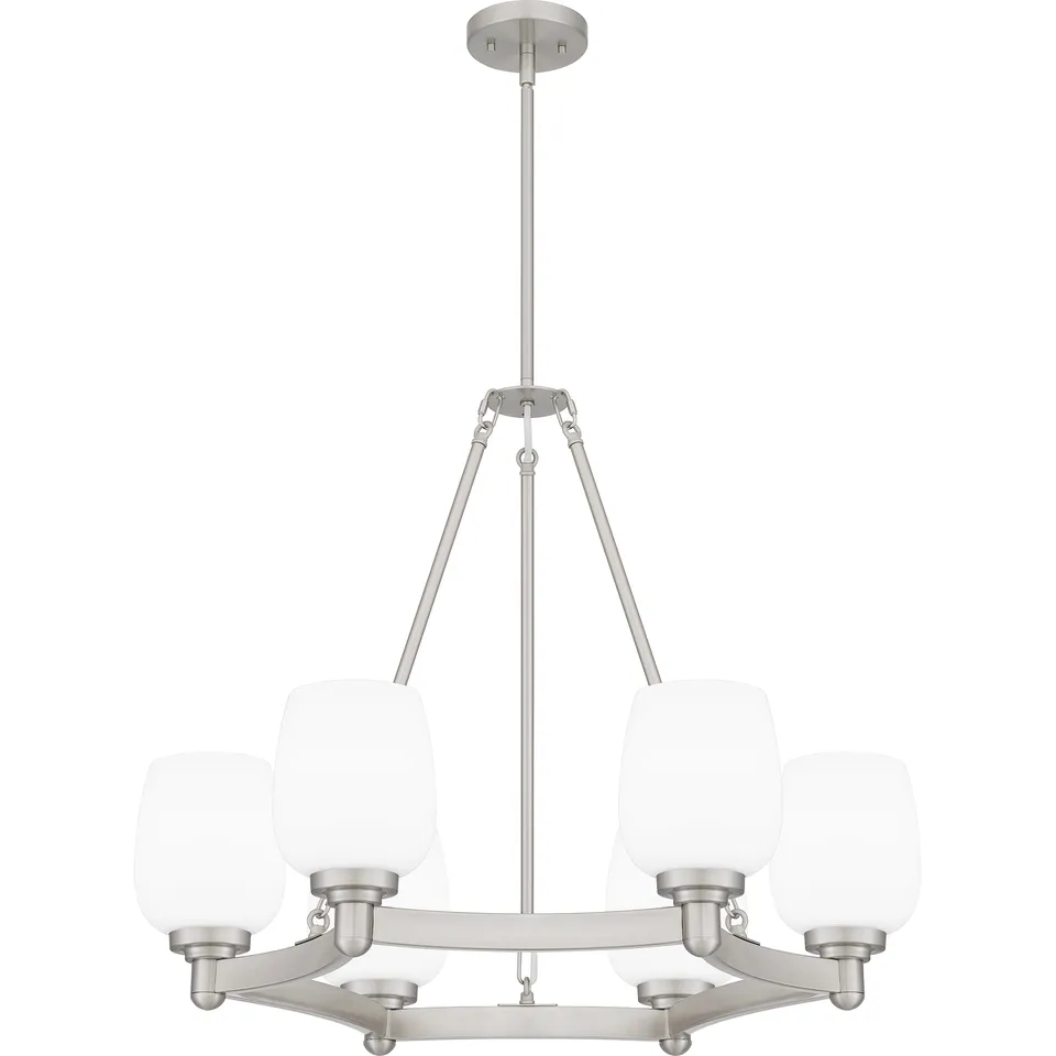 Quoizel Penning Chandelier lustr Matte Black opálové sklo