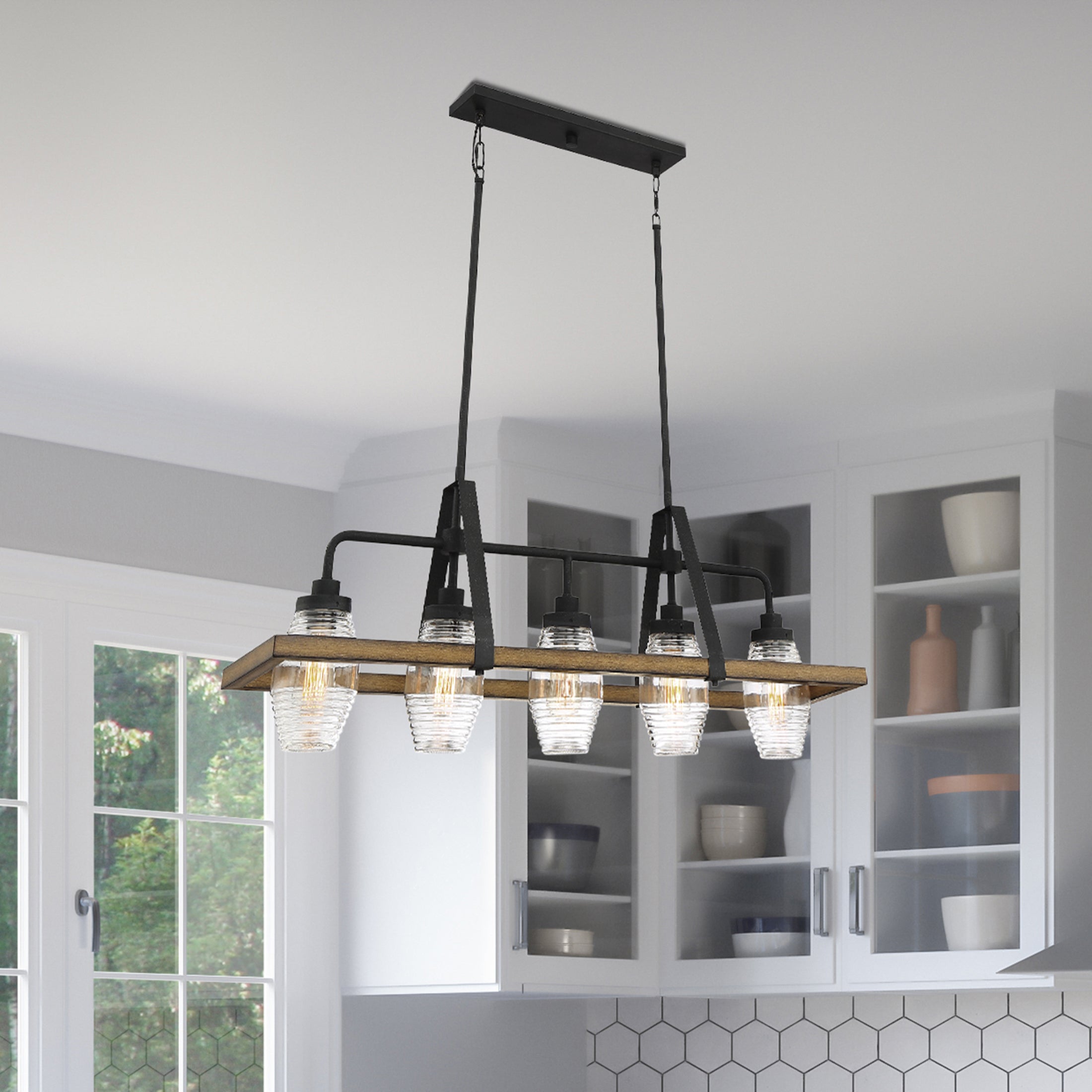Quoizel Guilford Island Light lustr grey ash lineární