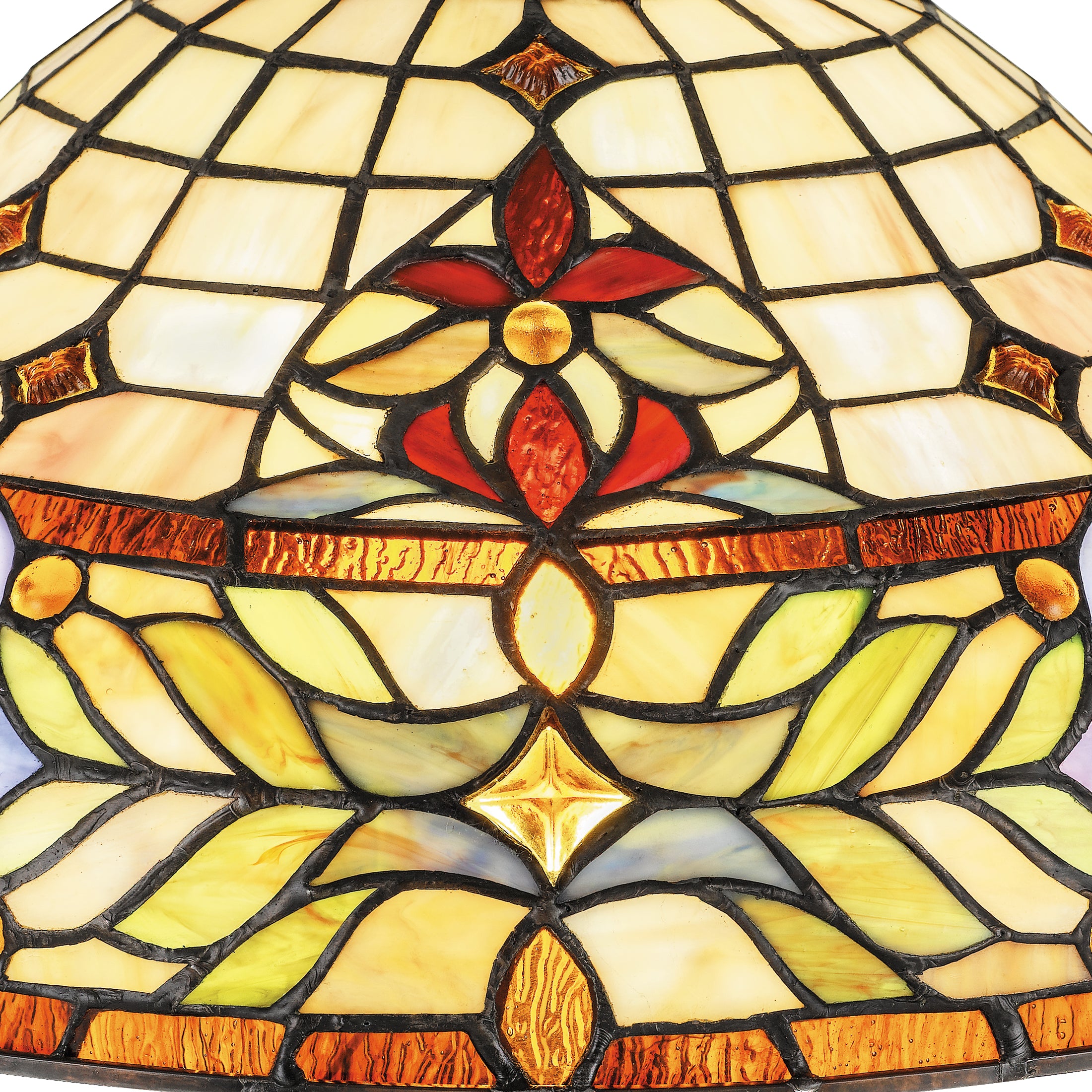 Quoizel Quinn stolní lampa bronz vitráž