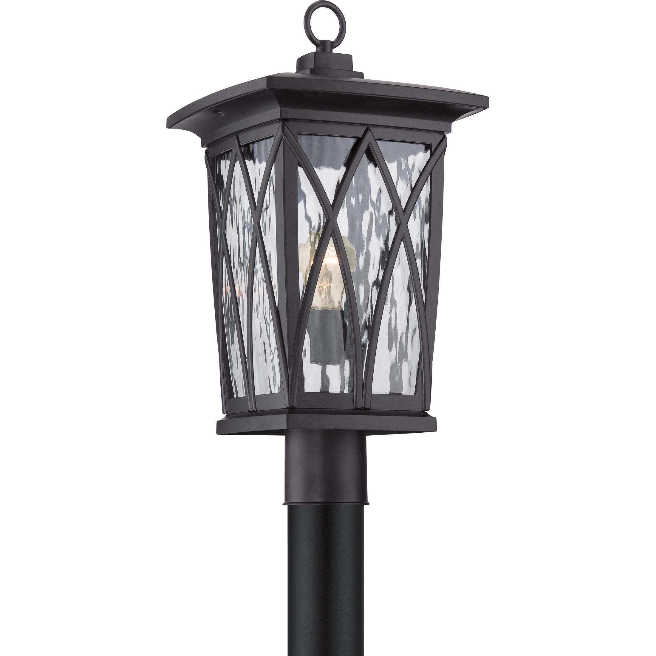 Quoizel Grover sloupkové svítídlo mystic black sklo