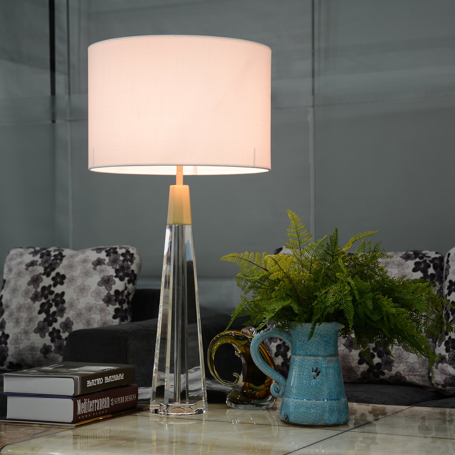 Gilded Nola Monroe stolní lampa křišťálová