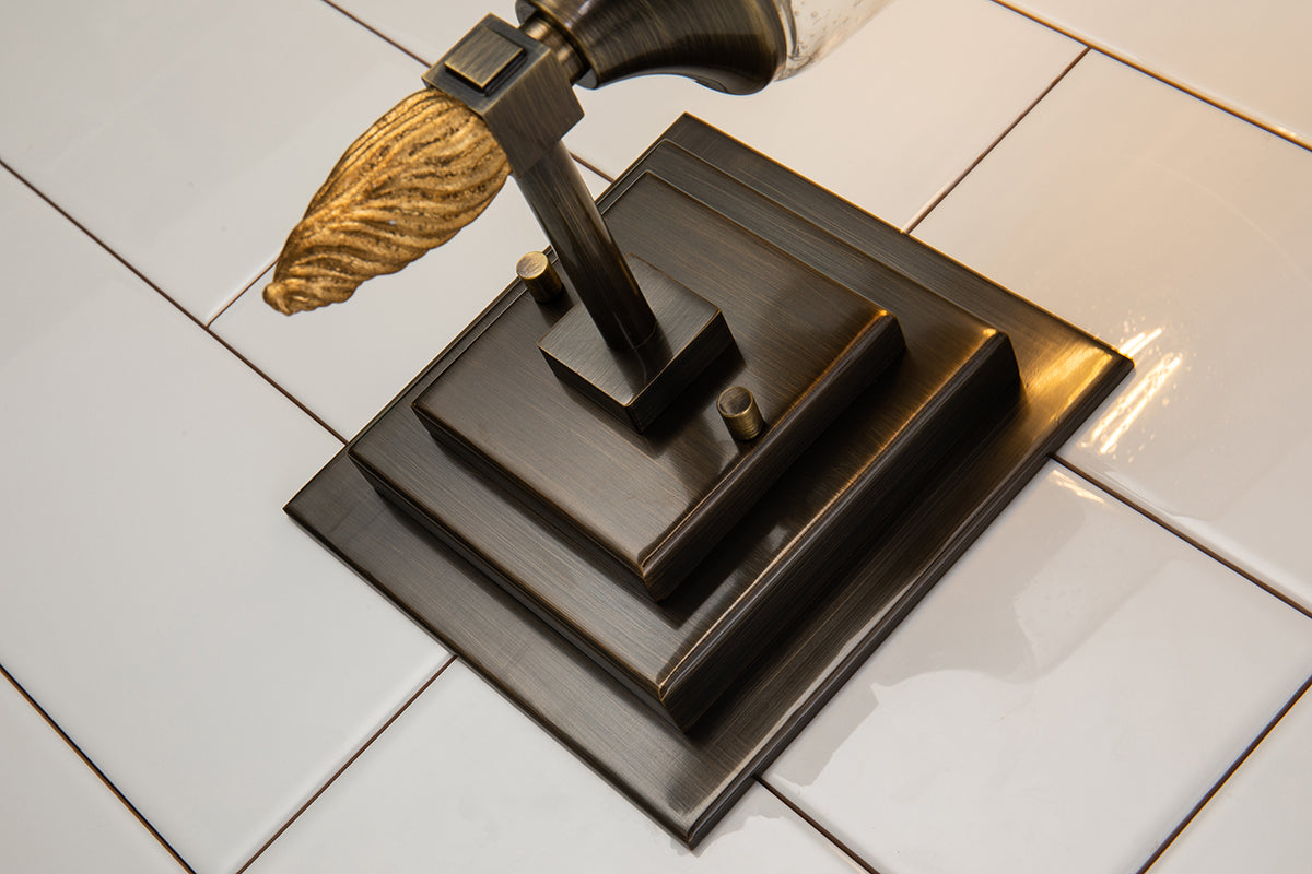 Gilded Nola Vetiver 1 Light koupelnové svítidlo se sklem