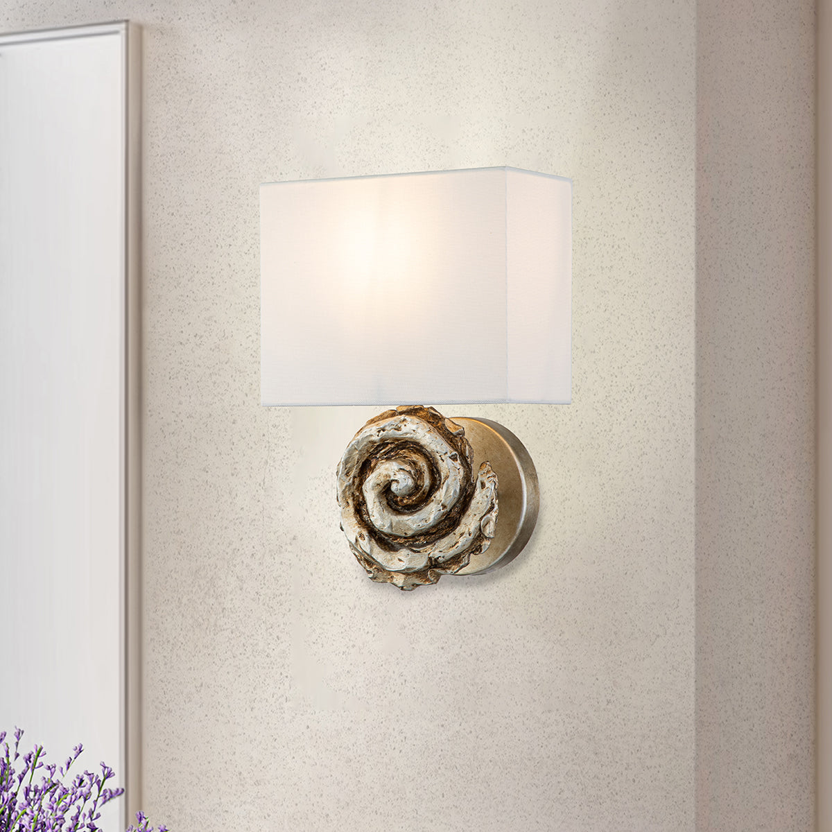 Gilded Nola Swirl nástěnné svítidlo stříbrné