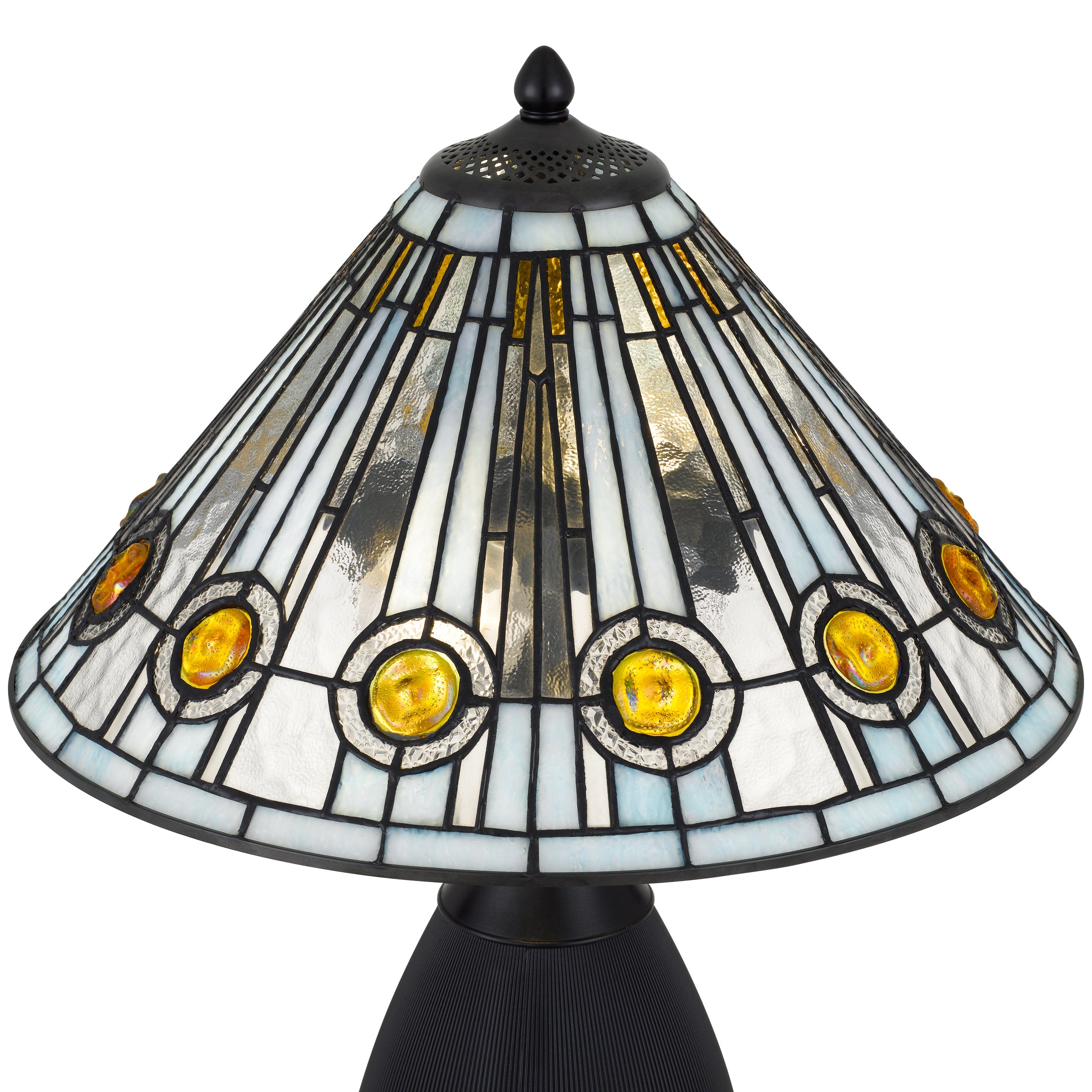 Quoizel Ayla stolní lampa černá vitráž Tiffany