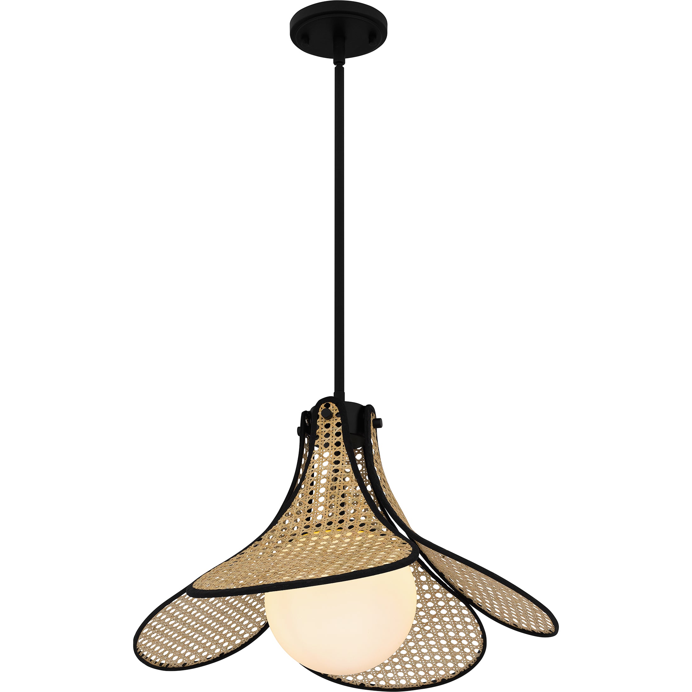 Quoizel Delilah Pendant závěsné světlo matte black ratan