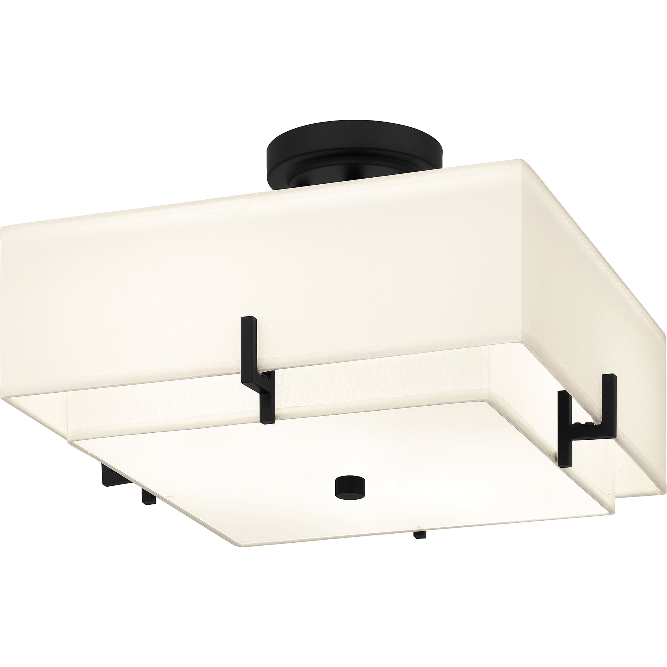 Quoizel Renzo Semi-Flush stropní svítidlo matná černá