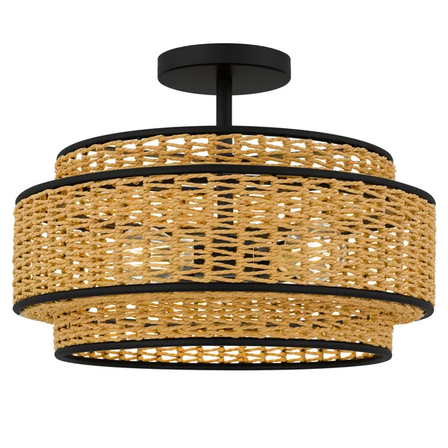 Quoizel Teton Semi-Flush Mount stropní svítidlo černá 40 cm