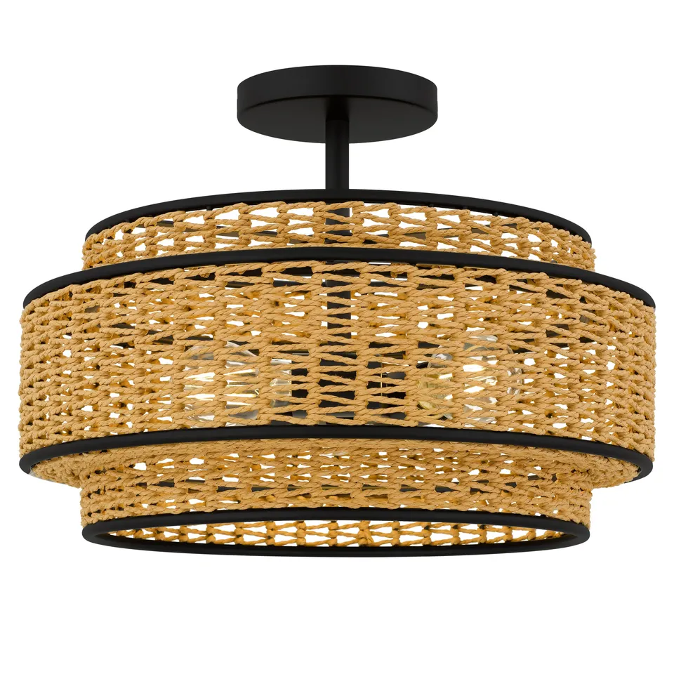Quoizel Teton Semi-Flush Mount stropní svítidlo černá 40 cm