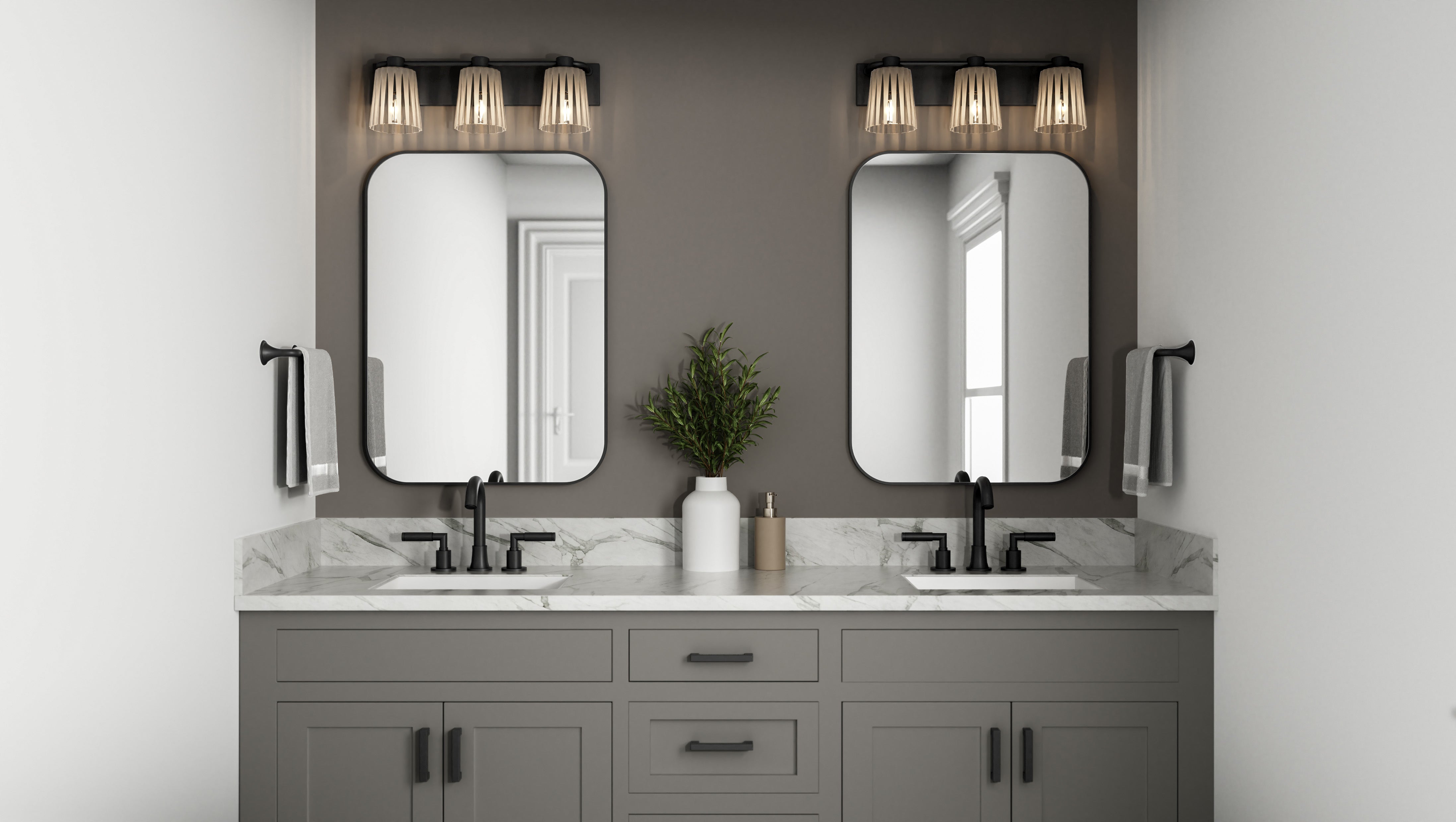 Quoizel Gray Bath Light koupelnové svítidlo 2 světla černé