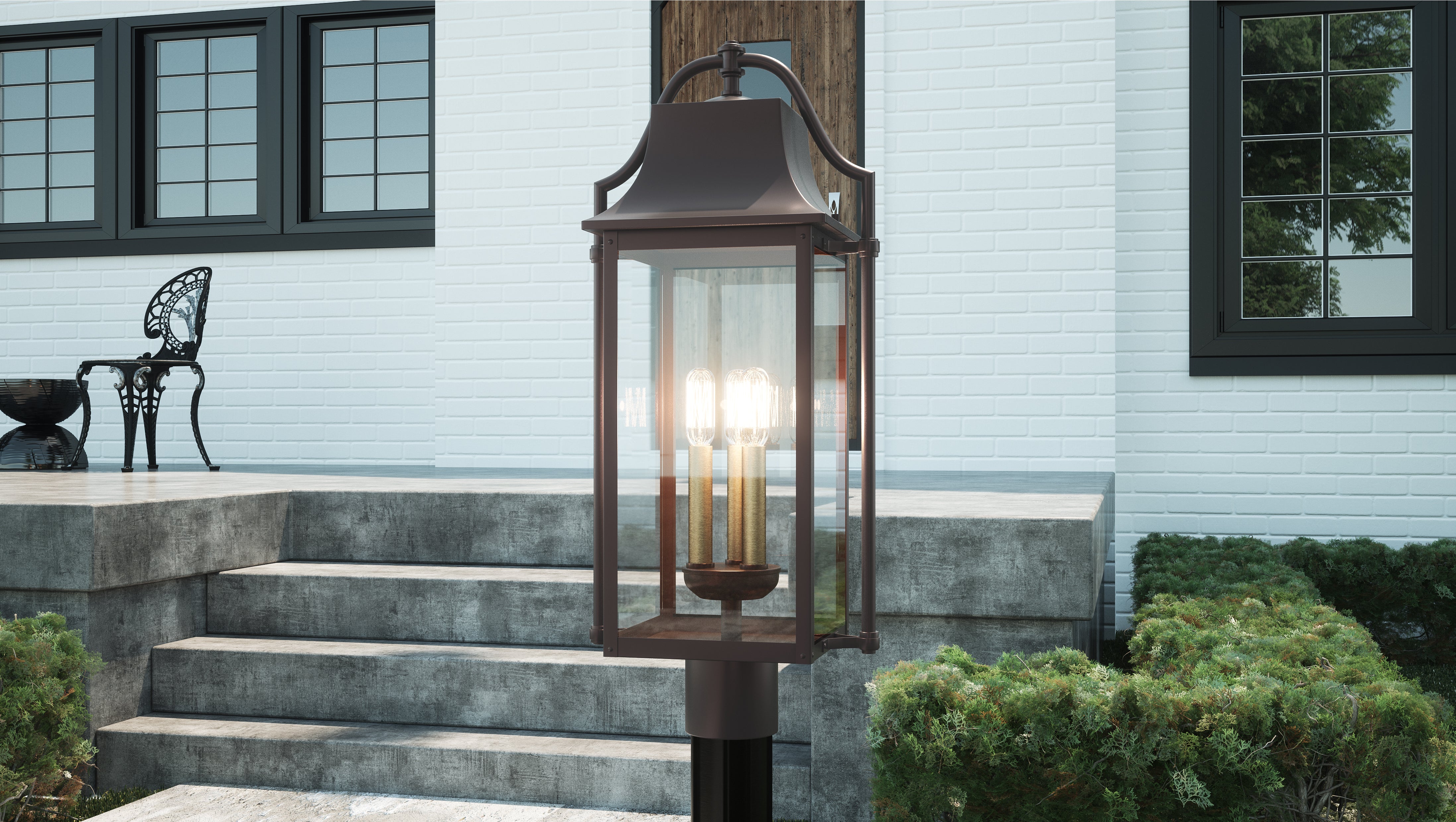 Quoizel Manning sloupová lampa Western Bronze venkovní