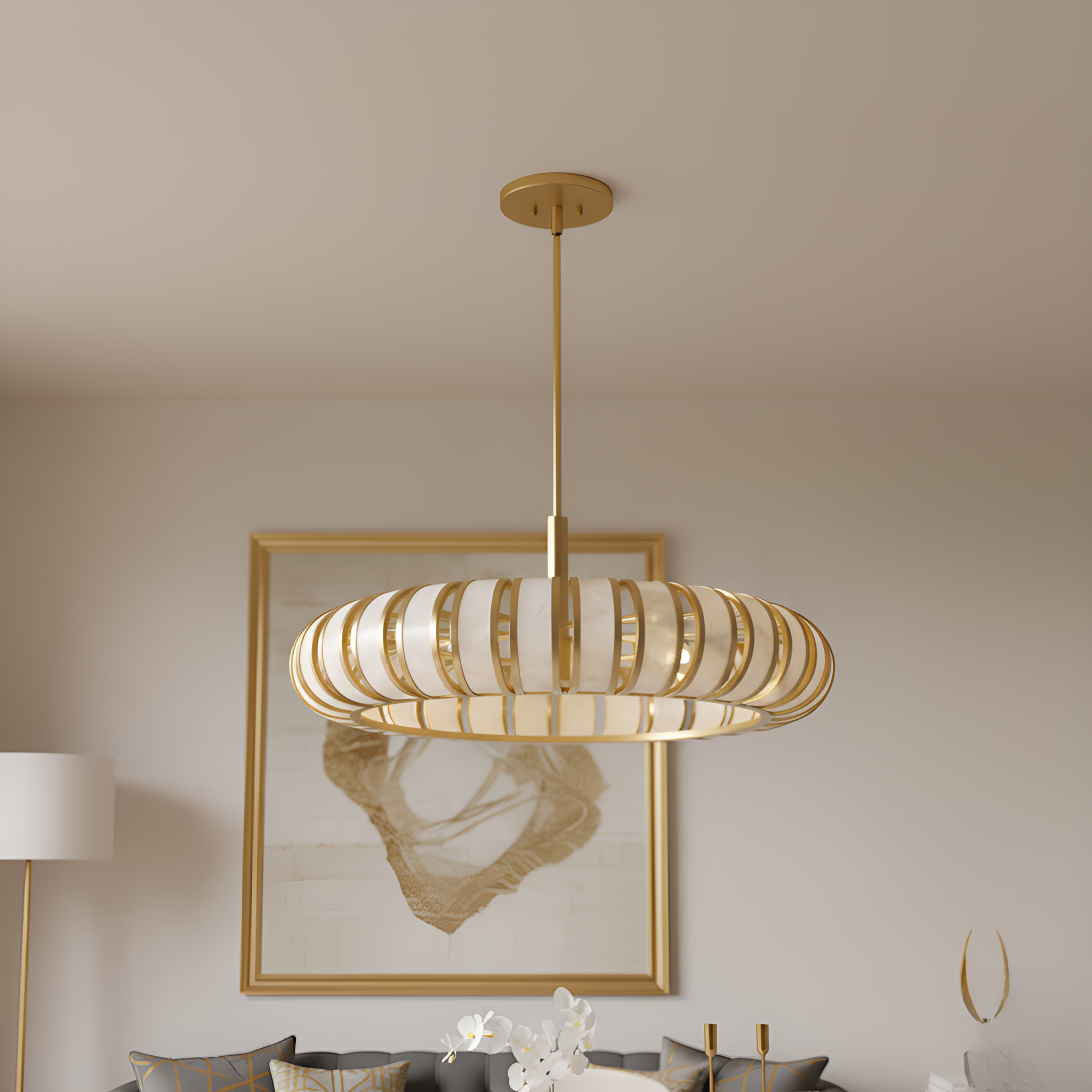 Quoizel Knight Convertible Pendant závěsné svítidlo zlaté 76 cm