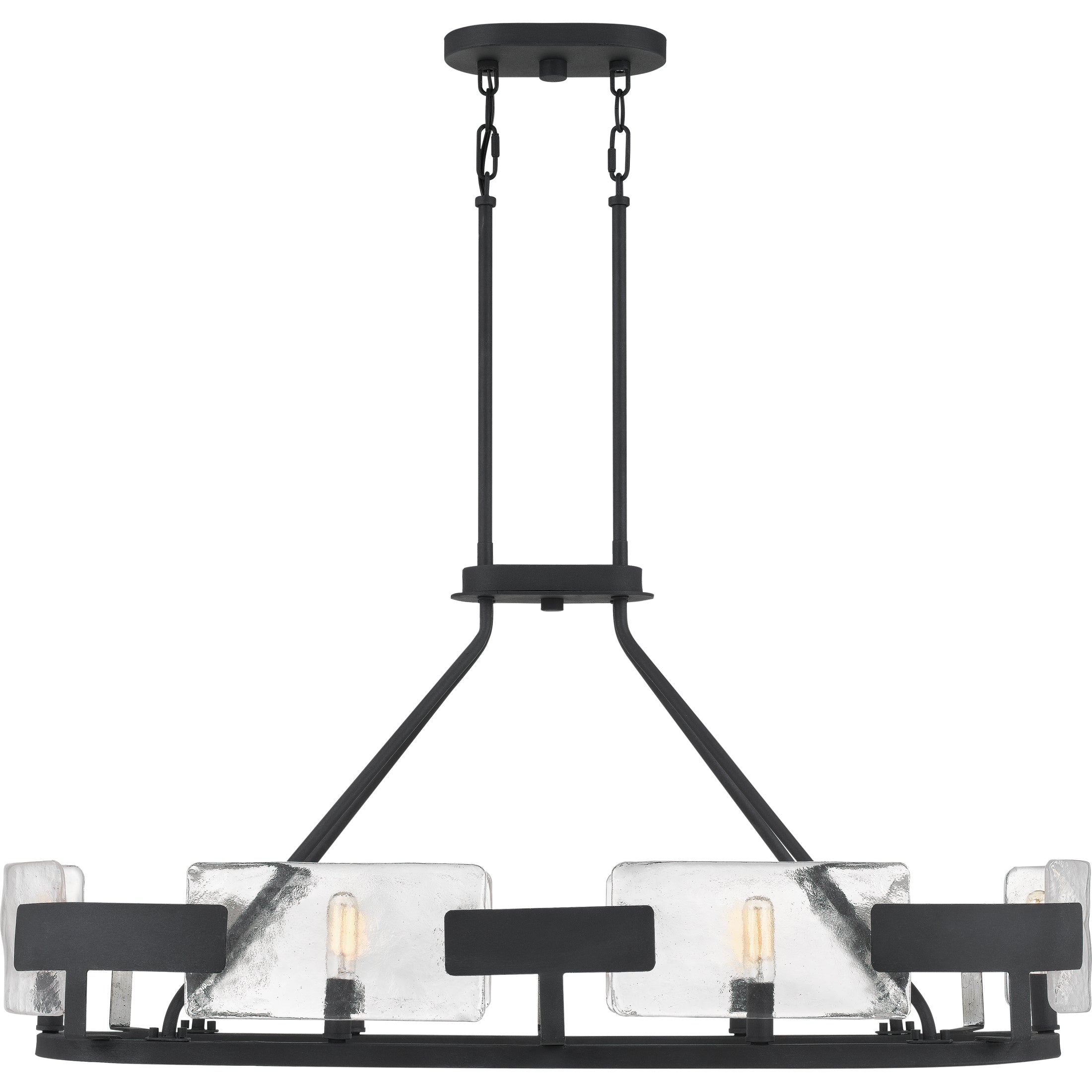 Quoizel Stratum Island Light ostrovní lustr Royal Ebony sklo