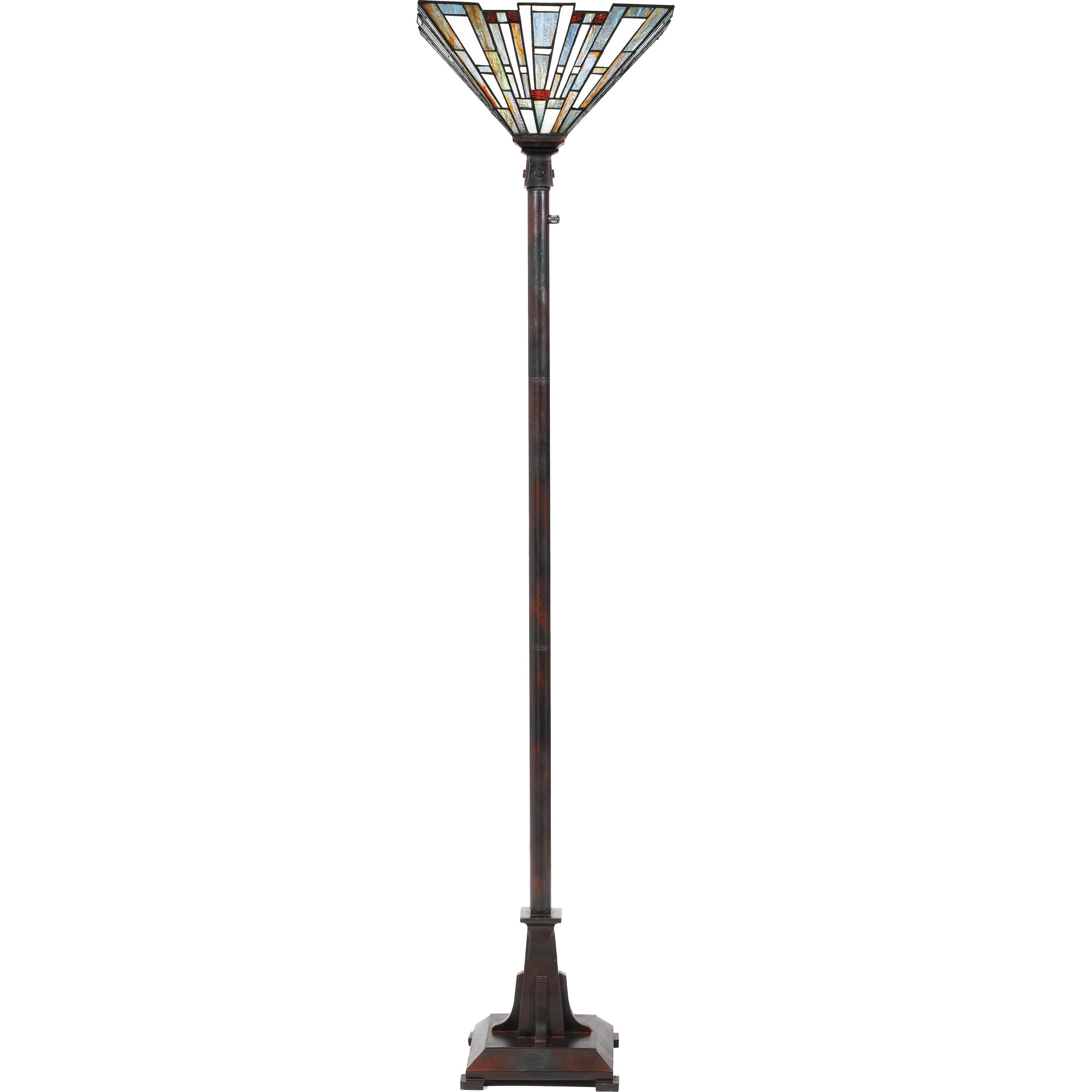 Quoizel Maybeck stojací lampa 2 světla bronz vitráž
