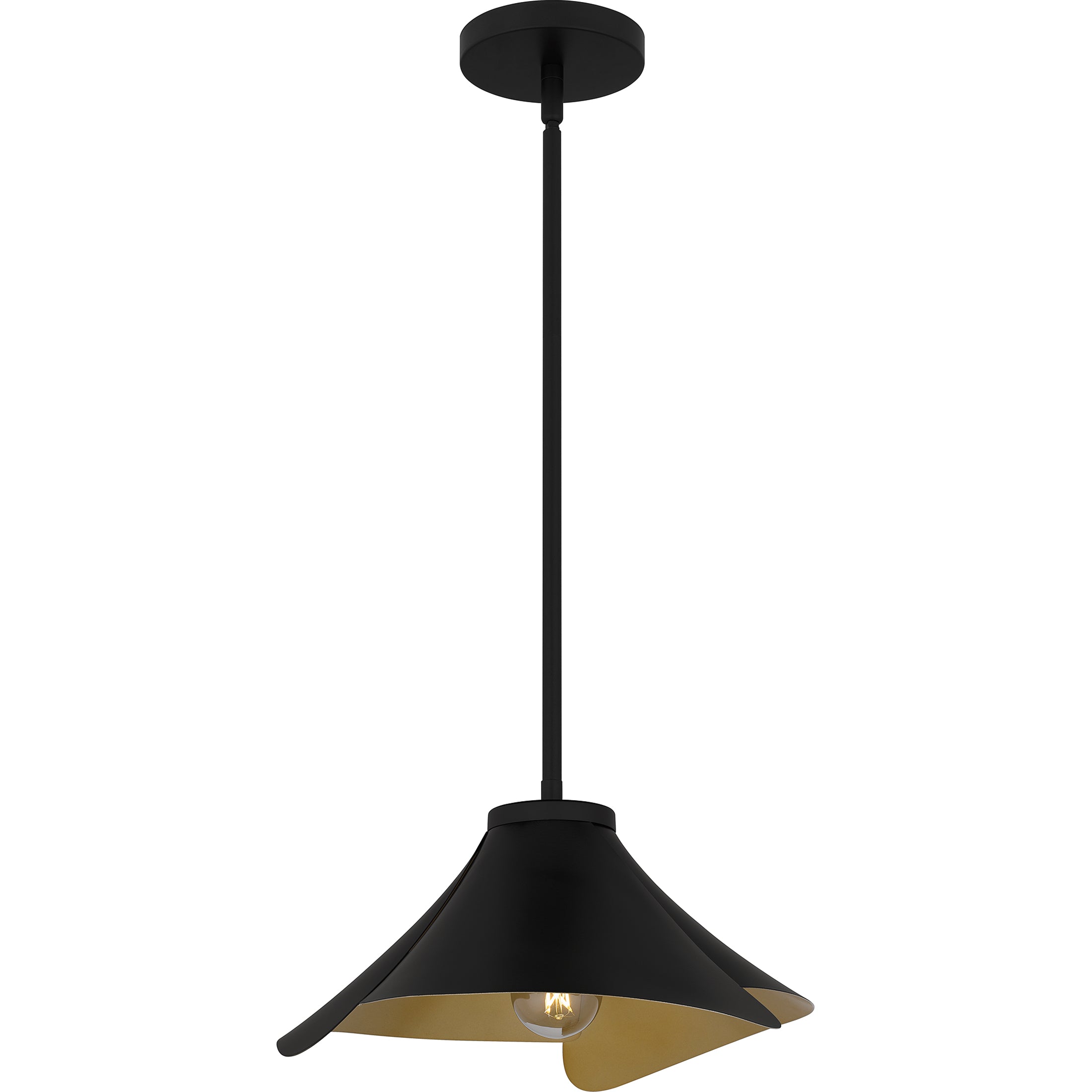 Quoizel Wisp závěsná lampa matná černá zlatá
