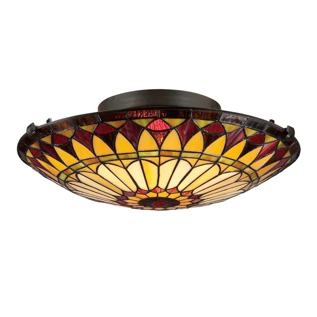 Quoizel West End stropní svítídlo vintage bronze sklo