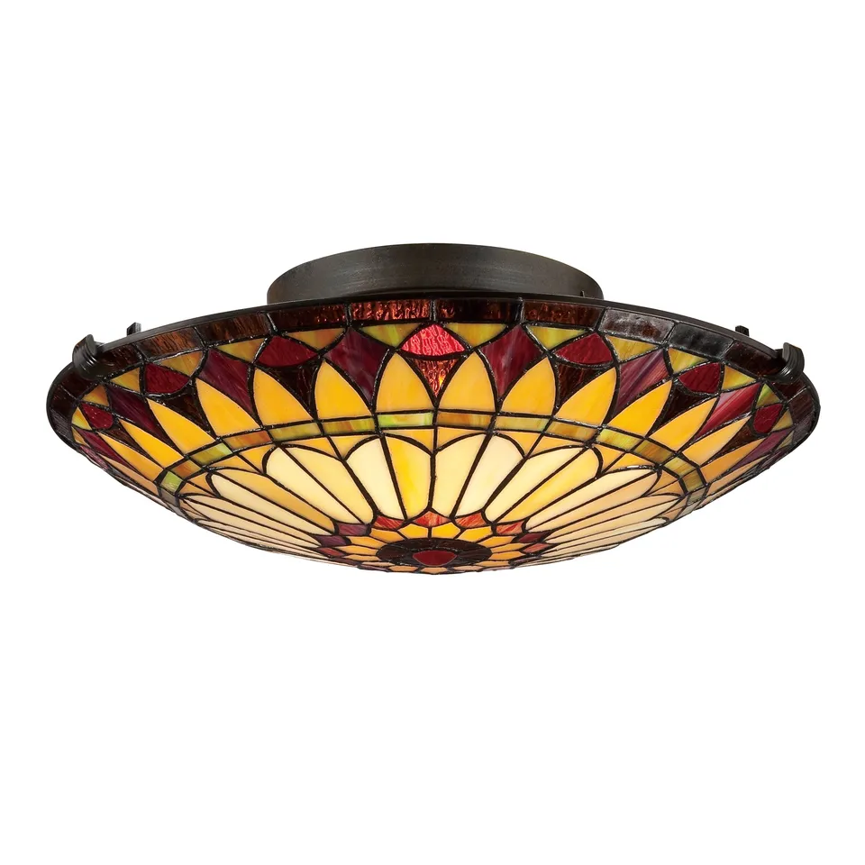 Quoizel West End stropní svítídlo vintage bronze sklo