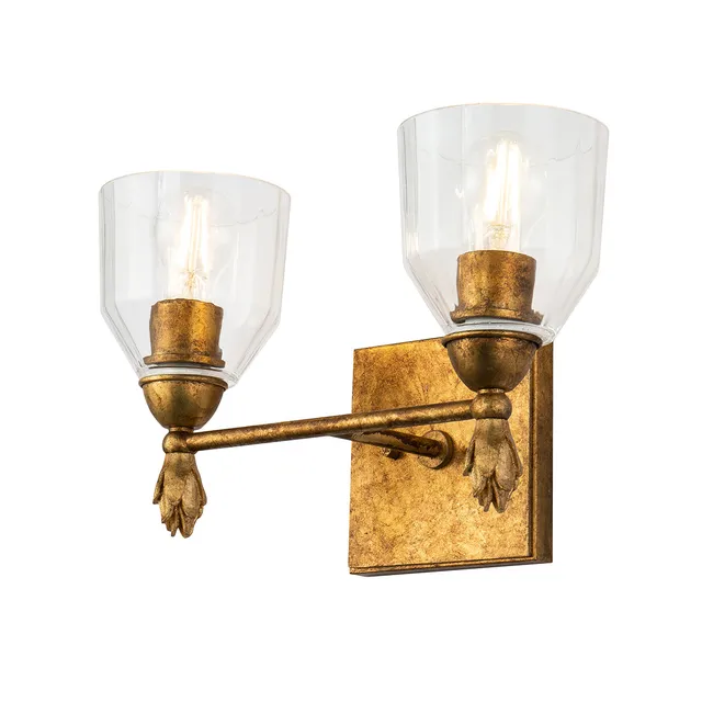 Gilded Nola Felice 2 Light nástěnné svítidlo čiré sklo