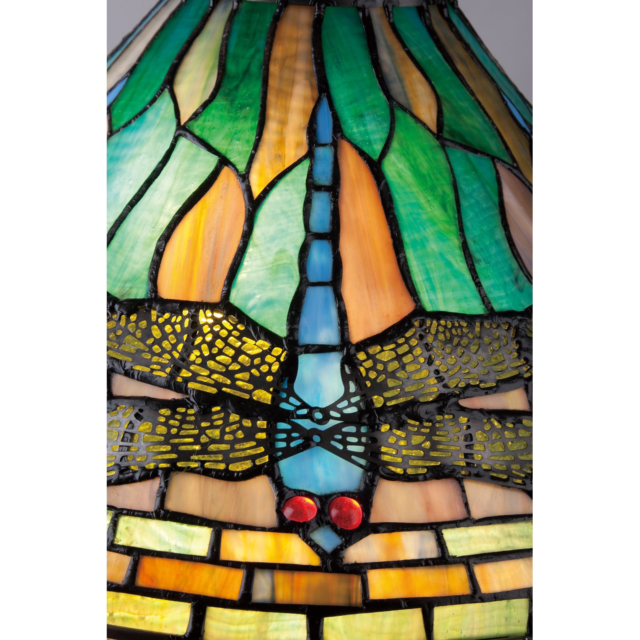Quoizel King stolní lampa bronz Tiffany sklo