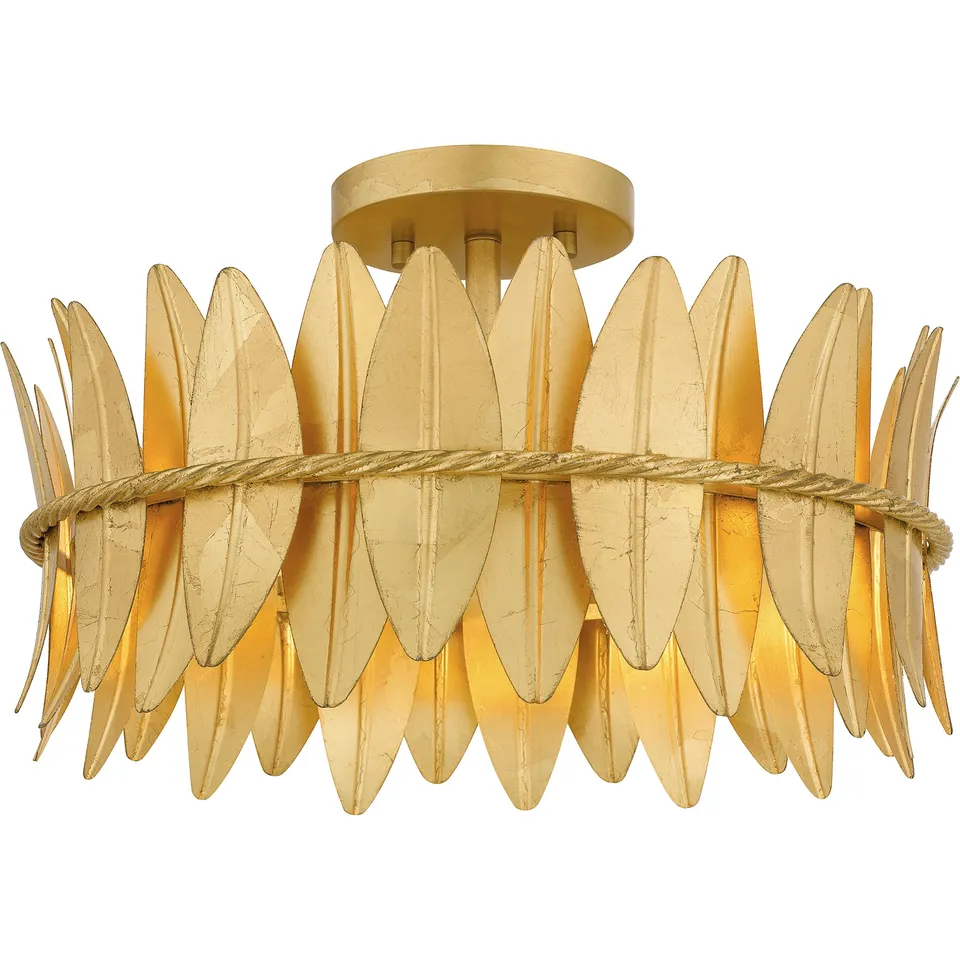 Quoizel Liza Semi-Flush stropní svítídlo 16” Gold Leaf