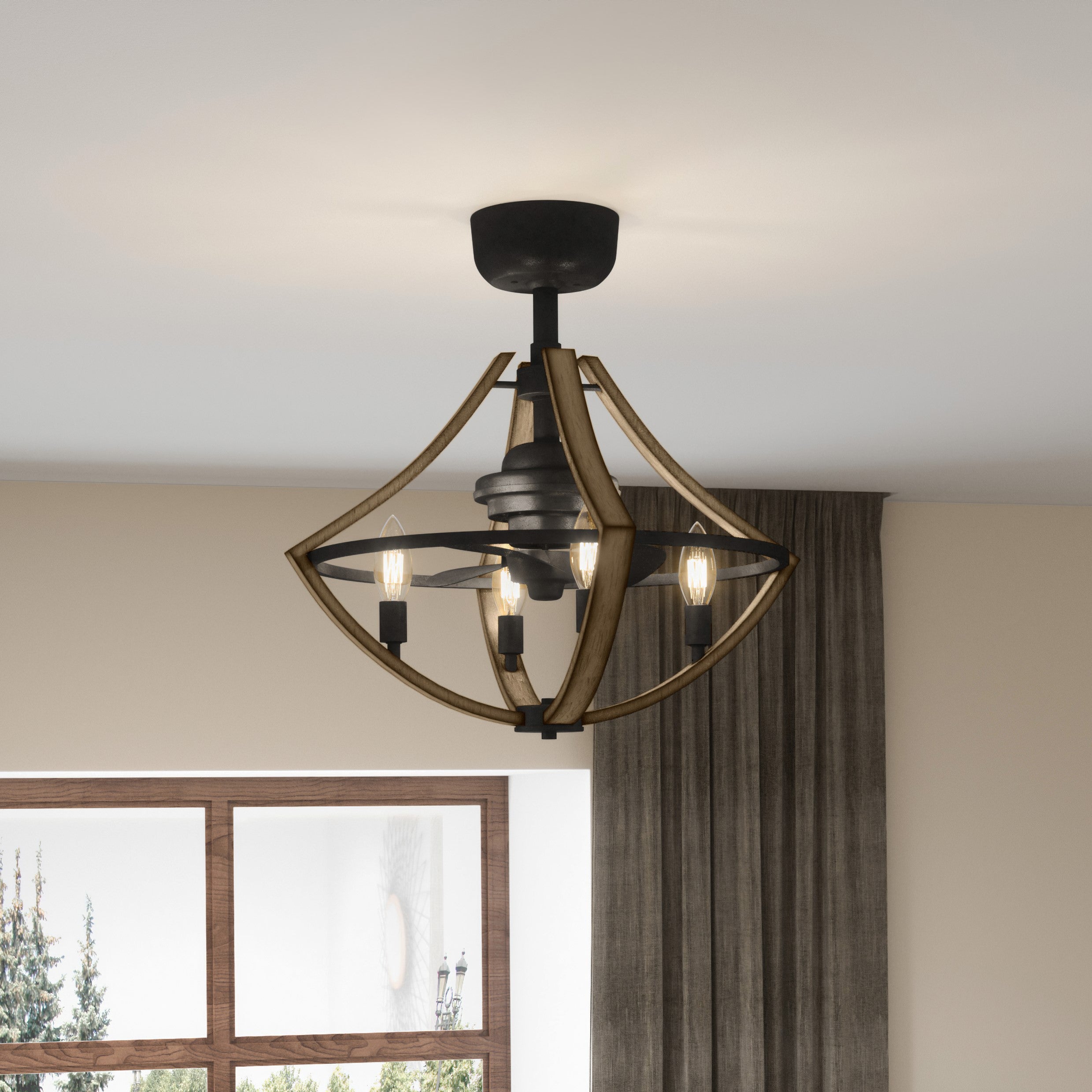 Quoizel Shire Fan Light ventilátor lustr rustikální