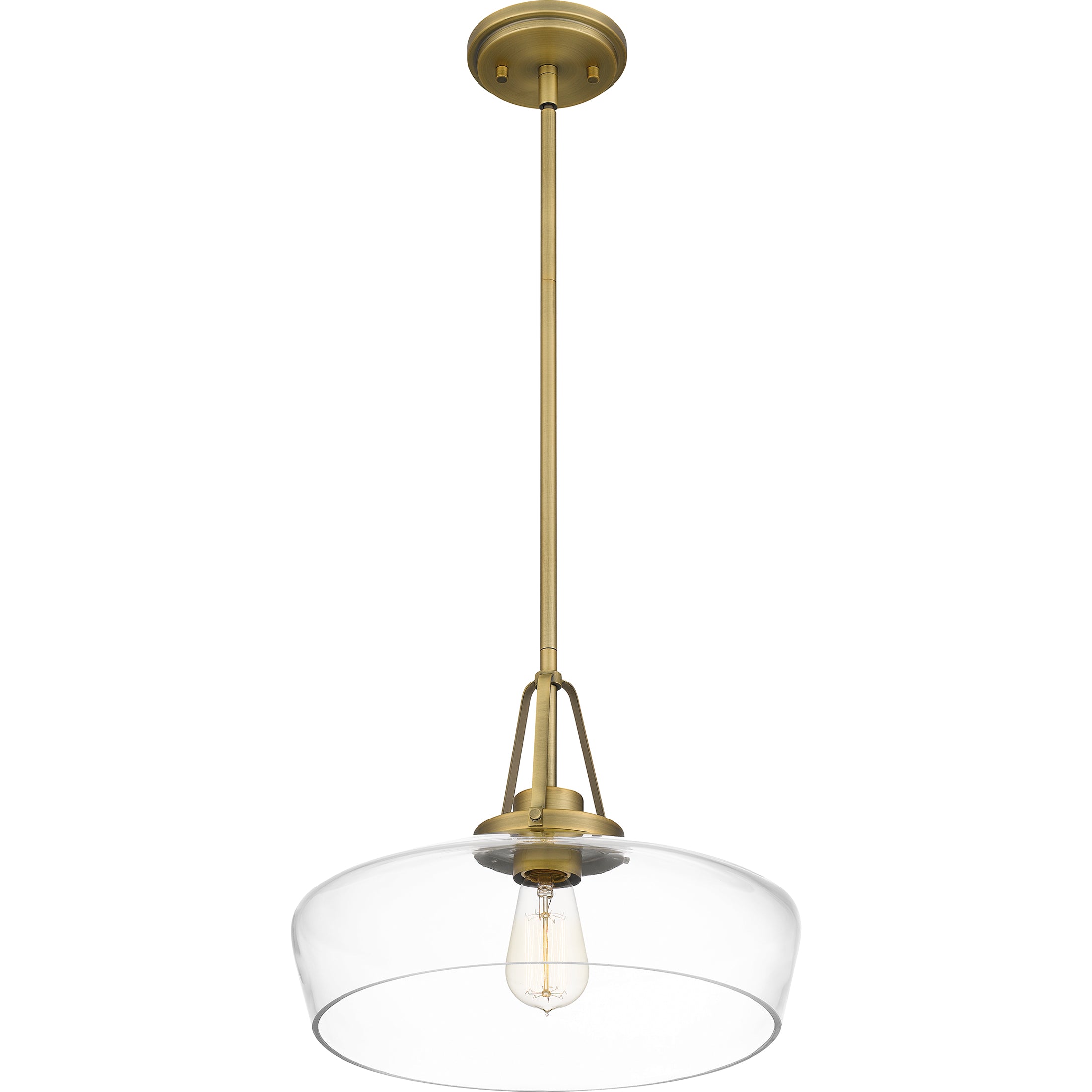 Quoizel Haven Pendant svítidlo aged brass čiré sklo