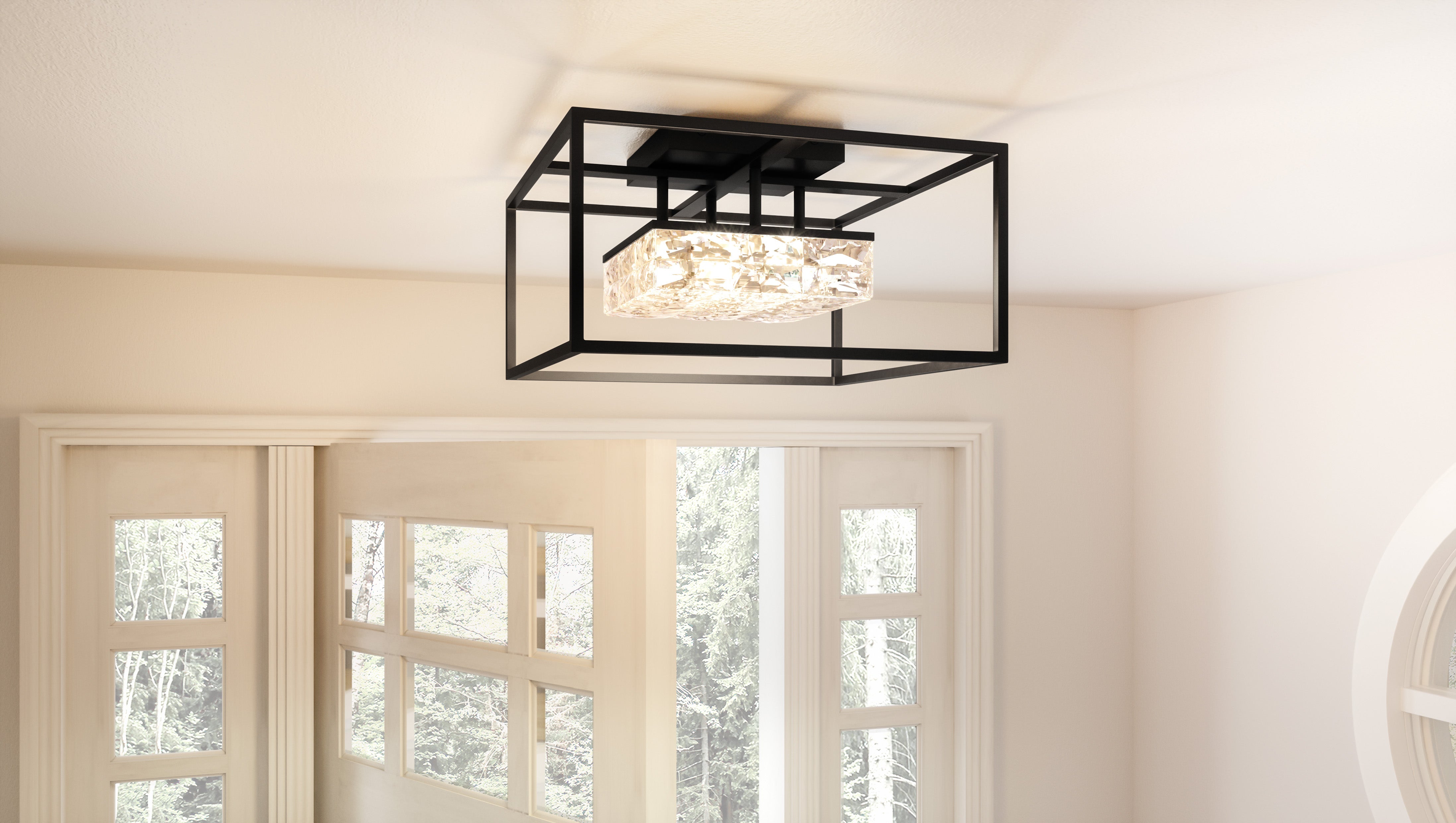 Quoizel Dazzle Semi-Flush Mount stropní svítidlo černá LED