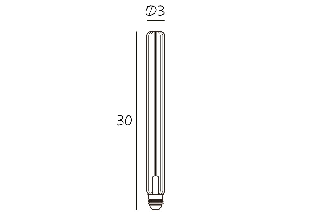 DESIGN BY US Tube Bulb 300 Plissé LED žárovka stmívatelná