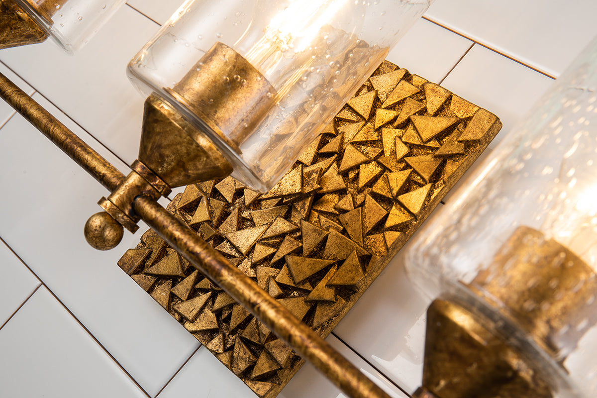 Gilded Nola Mosaic 3 Light koupelnové svítídlo zlaté