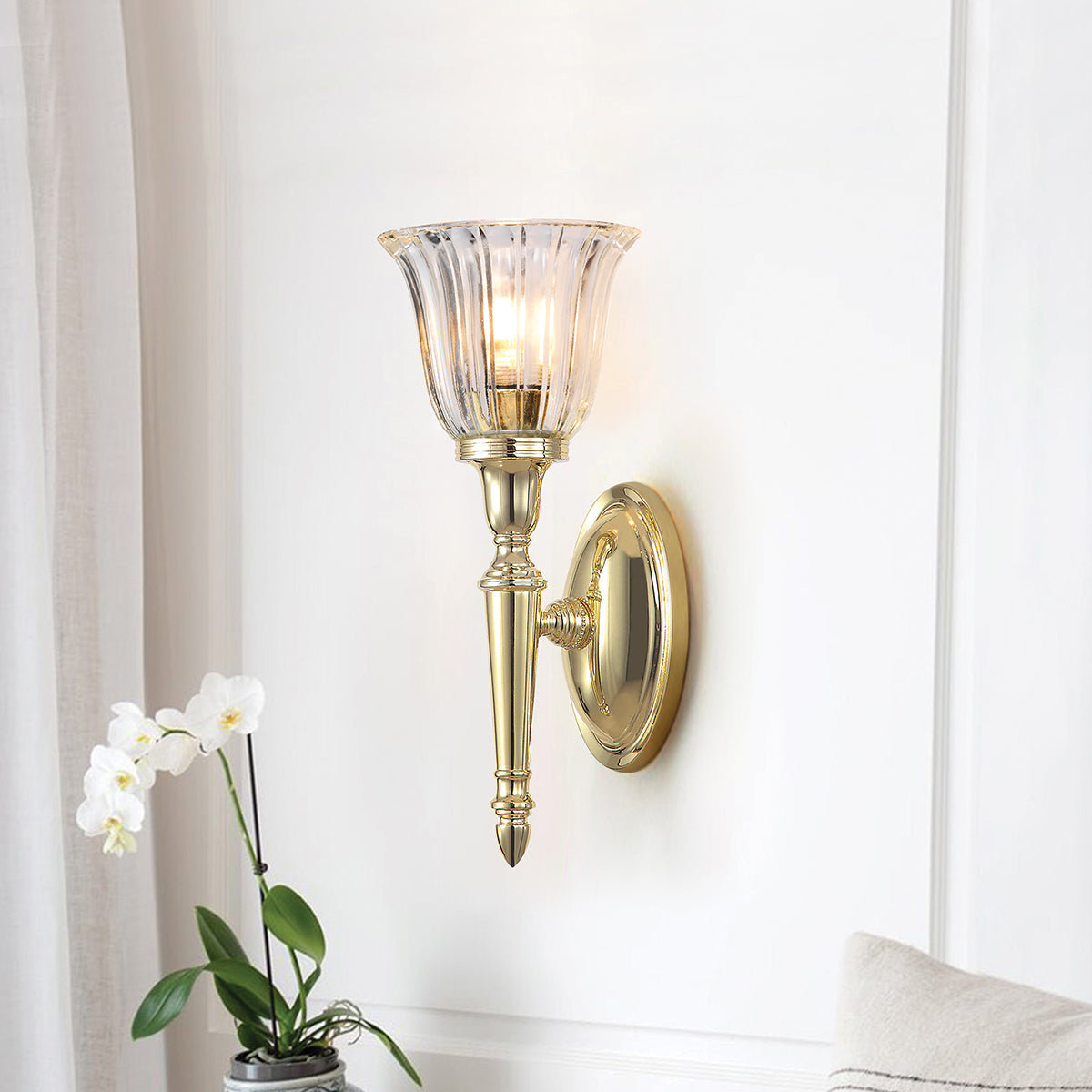 Gilded Nola Dryden-1 koupelnové svítidlo leštěná mosaz