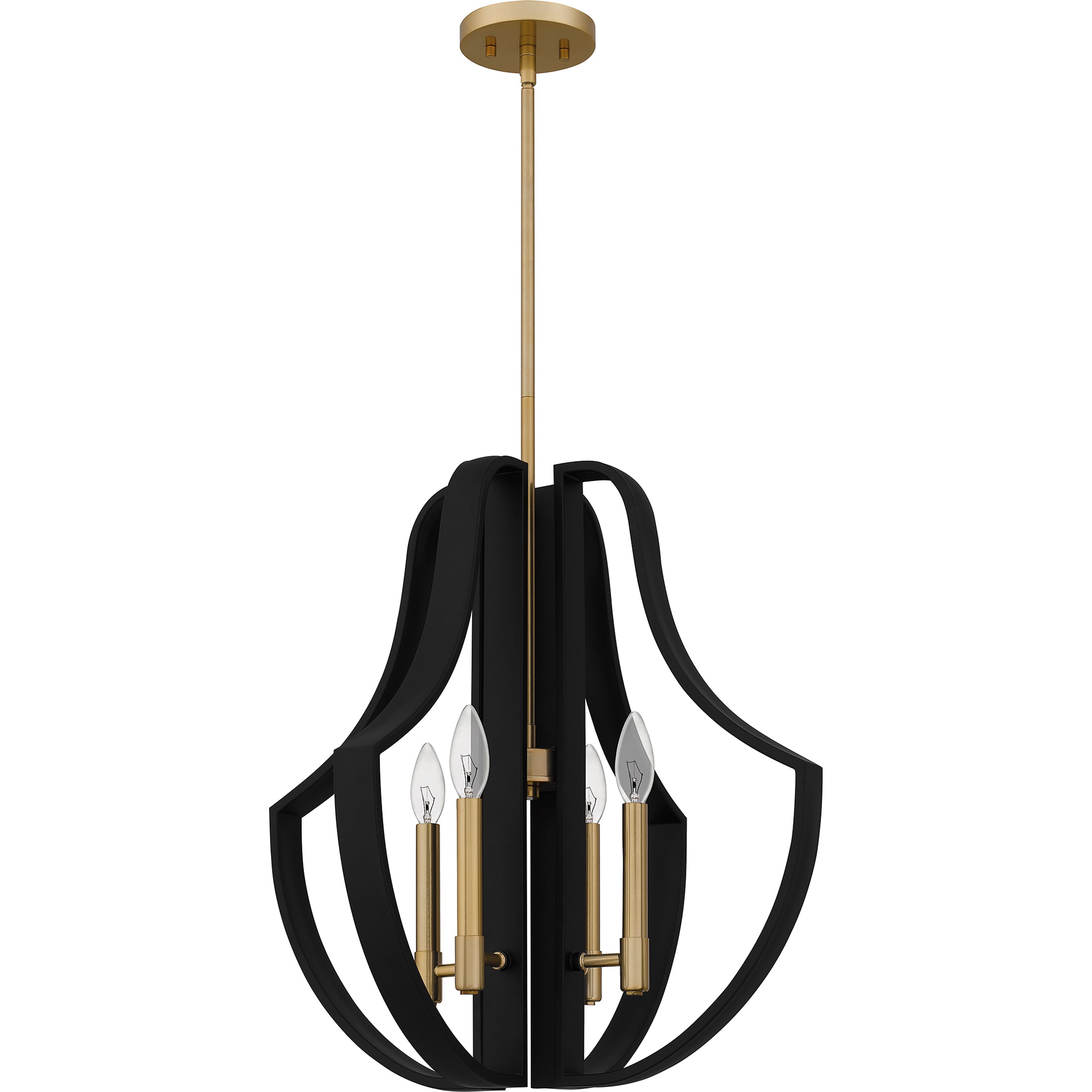 Quoizel Talia Pendant závěsné svítídlo Matte Black zlato