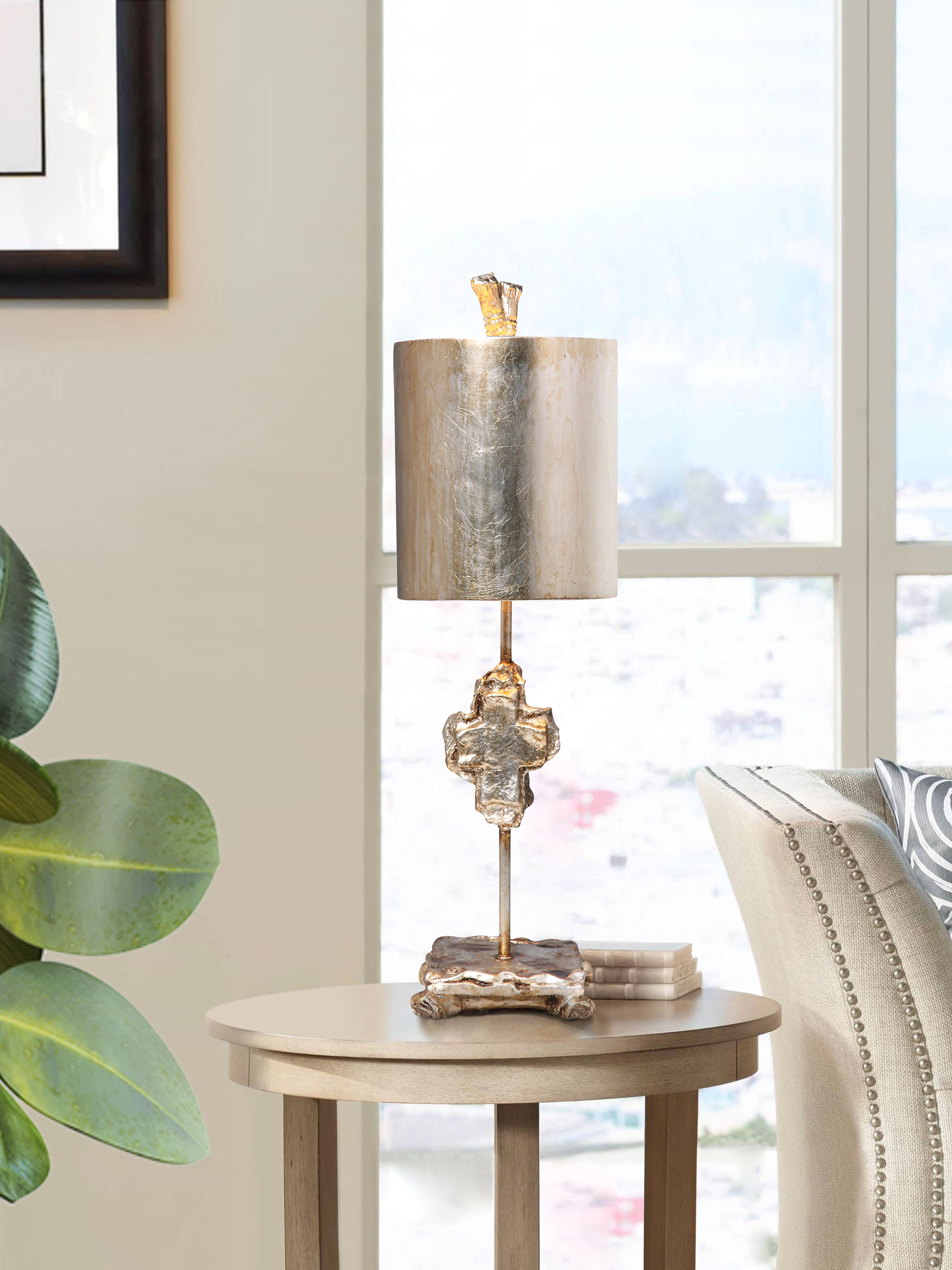 Gilded Nola Cross stolní lampa stříbrná 58 cm