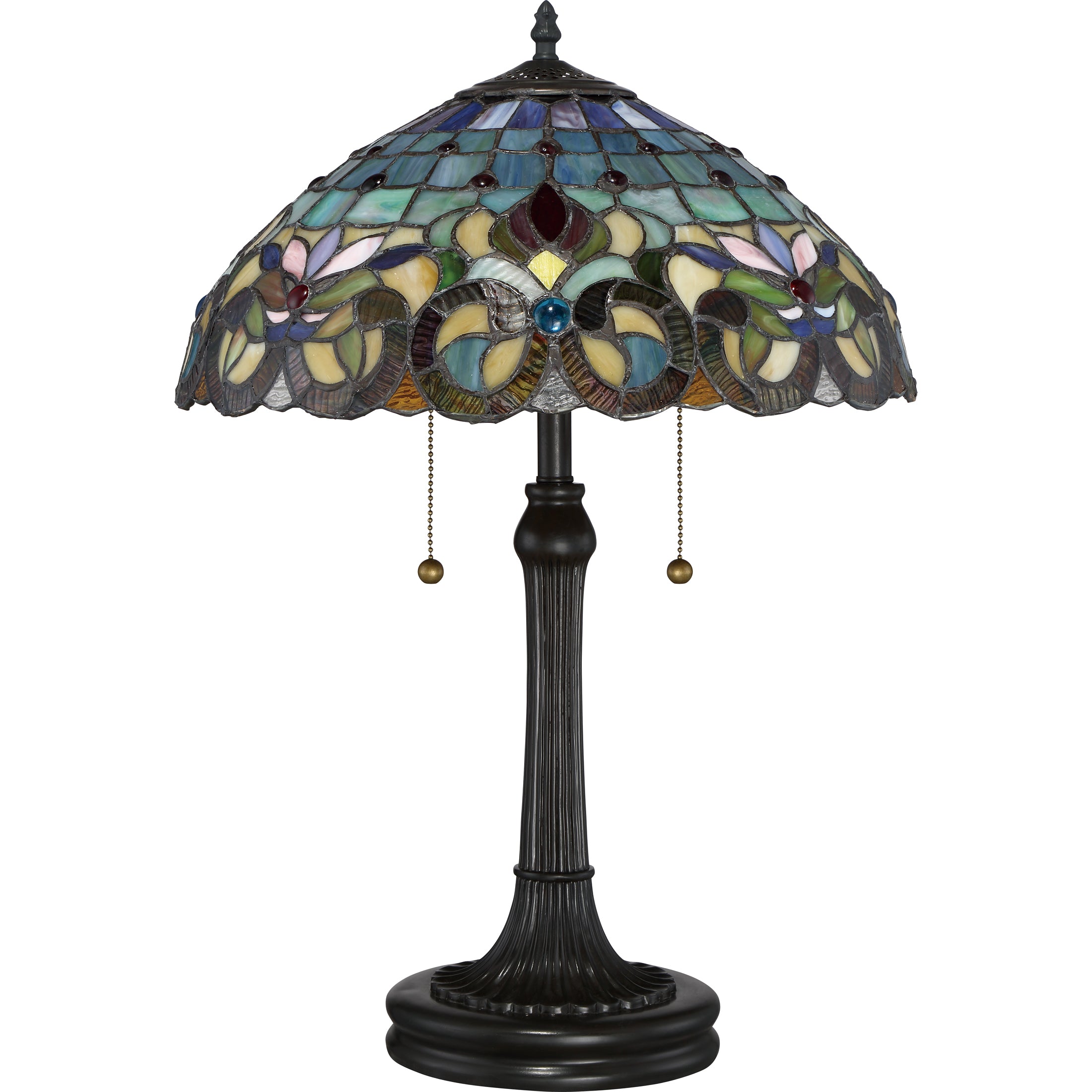 Quoizel Lyric stolní lampa bronzová tiffany