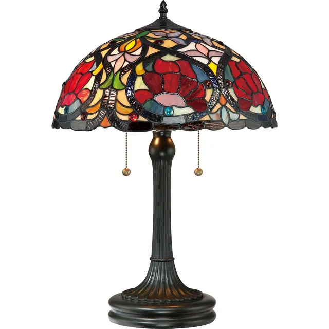 Quoizel Larissa Table stolní lampa bronz vitráž