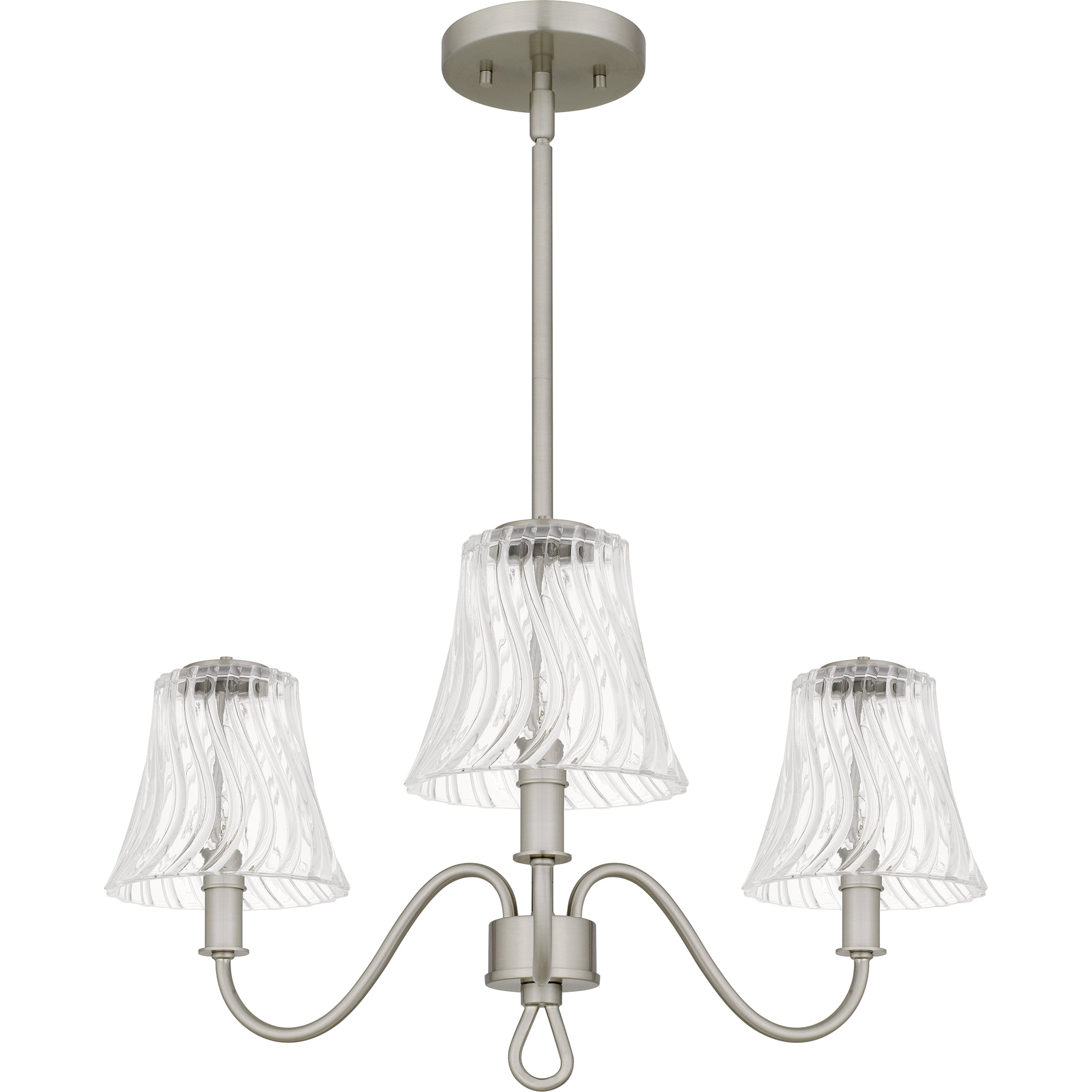 Quoizel McKinney lustr 3-light Matte Black skleněný
