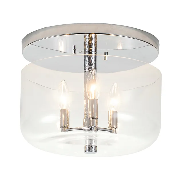 Gilded Nola Rampart 3 Light Semi Flush stropní chrom