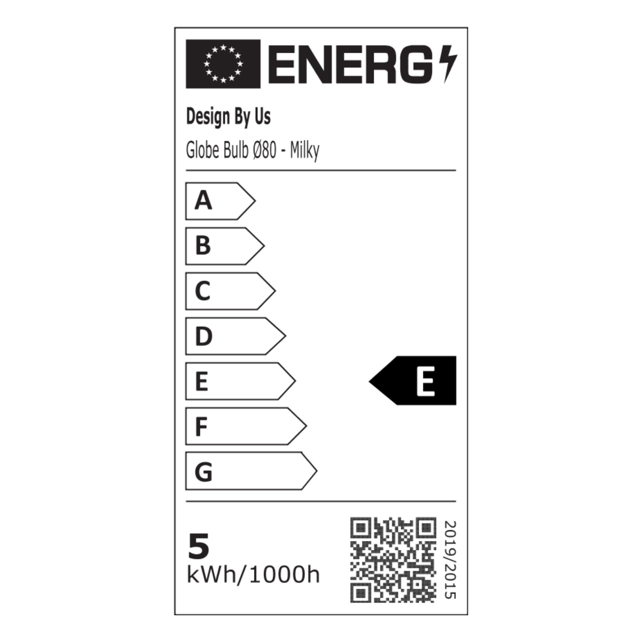 DESIGN BY US Globe Bulb Ø80 LED žárovka 5W mléčná
