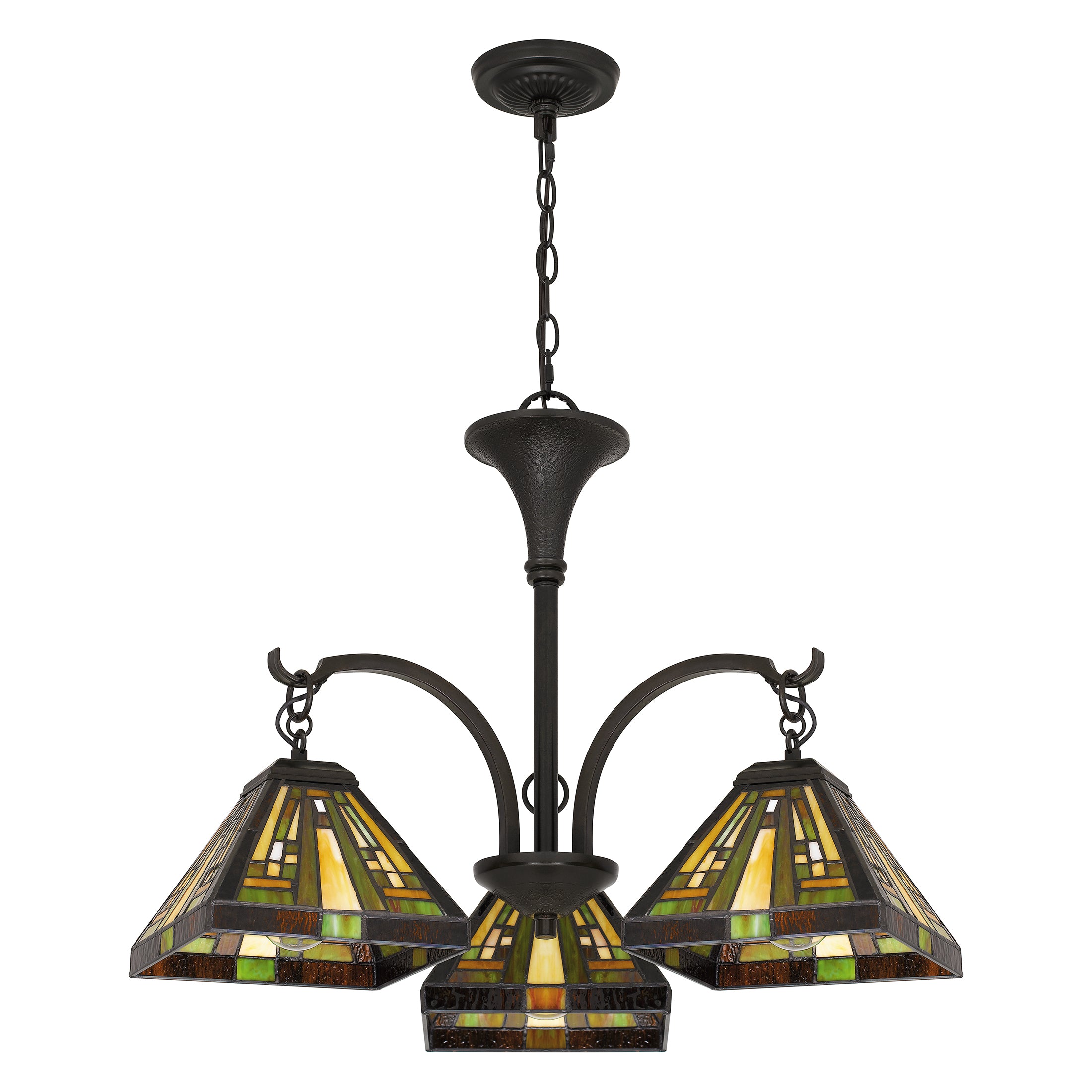 Quoizel Stephen Chandelier lustr vitrážový bronzový