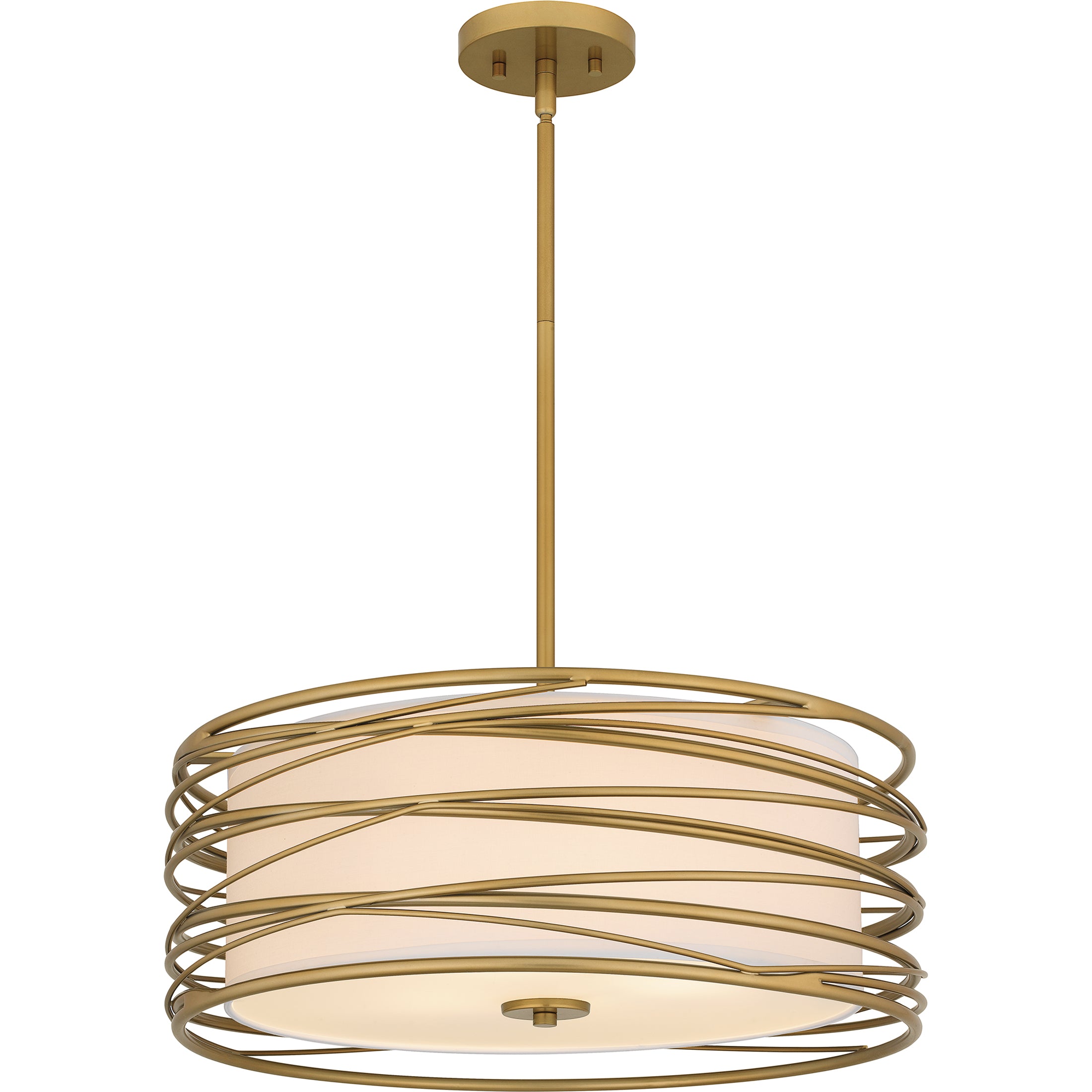 Quoizel Spiral Pendant závěsné svítídlo světlá zlatá