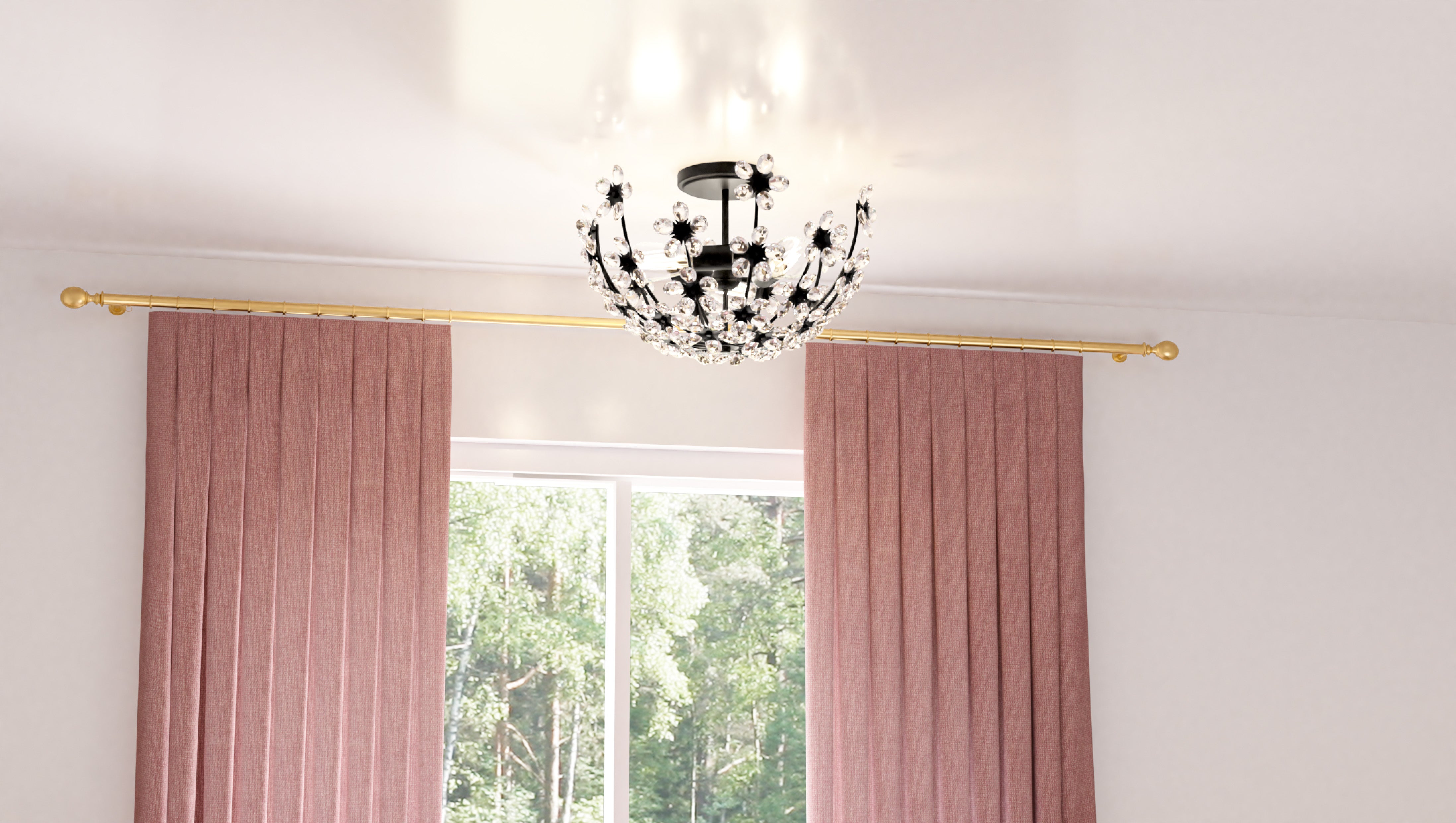 Quoizel Rosemary Semi-Flush stropní svítidlo křišťálové
