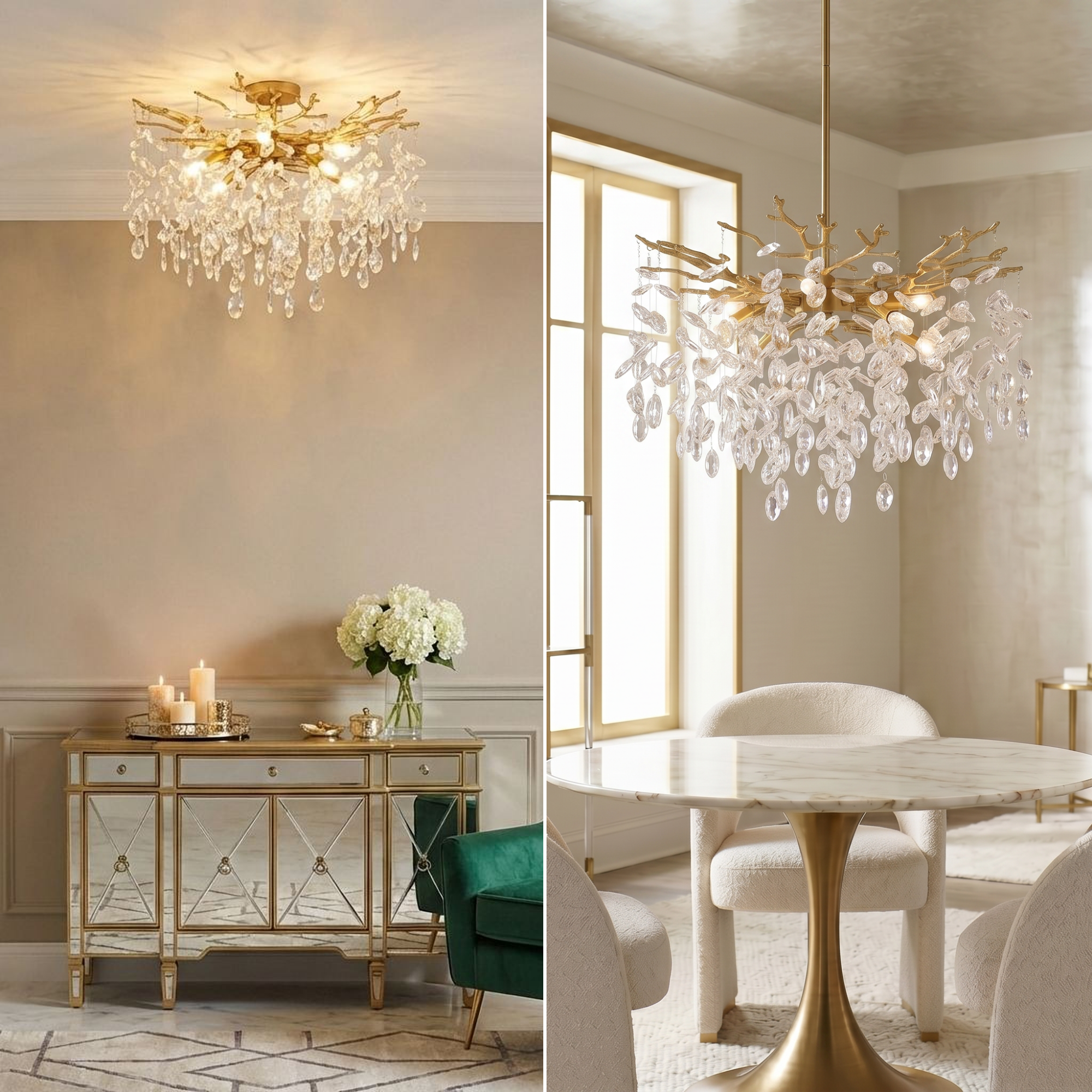 Quoizel Isobel Semi-Flush lustr chrom křišťálové závěsy